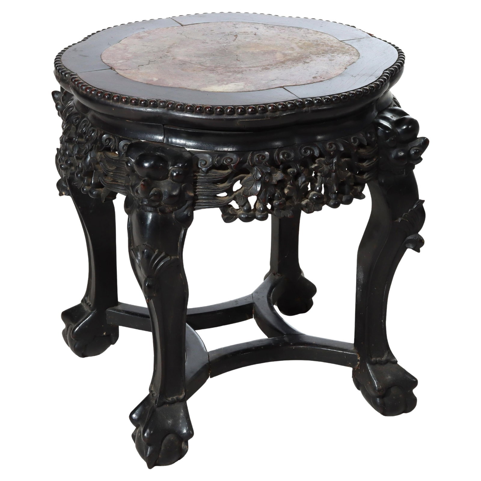 Chinese rosewood marble top carved stand c1920 (1 of 6)