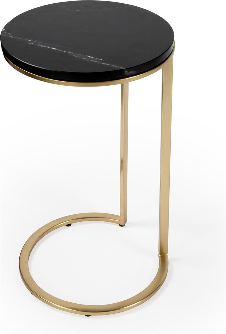 Butler Specialty Shounderia Transitional Black Marble Side Table: Butler Specialty Shounderia Transitional Black Marble Side Table Introducing the Stylish Butler Specialty Shounderia Table, a stunning addition to your home decor. This transitional style side table c