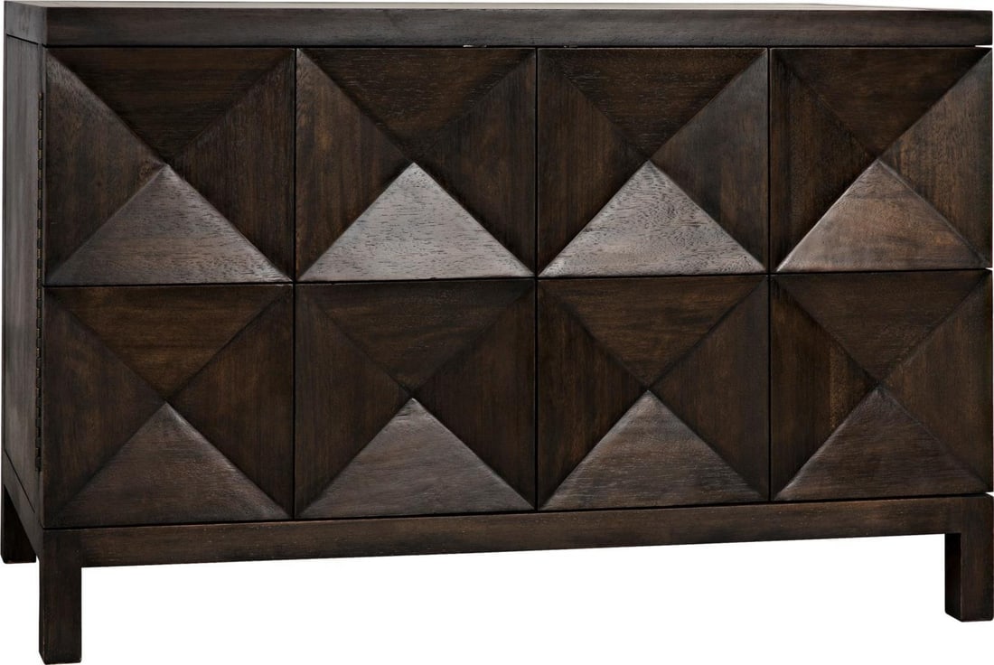 Elegant Noir Quadrant Ebony Walnut Sideboard French Style: Elegant Noir Quadrant Ebony Walnut Sideboard French Style Introducing a stylish sideboard that seamlessly blends elegance with functionality. This new item features a classic French style, crafted fro