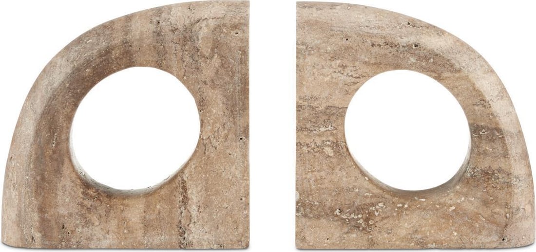 Currey Natural Titanium Travertine Decorative Set 8H x 8W x 3D (1 of 9)
