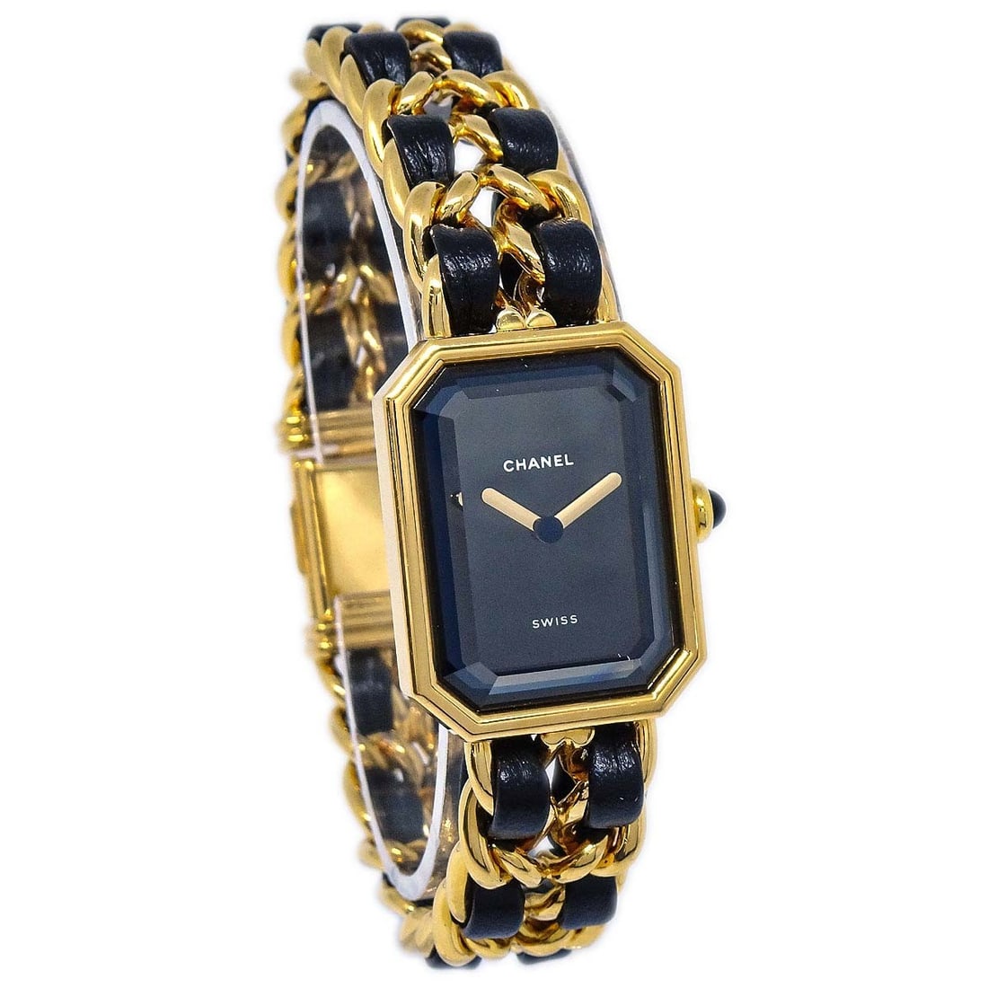 CHANEL Premiere women's quartz wristwatch gold plated black gold Swiss made (1 of 10)