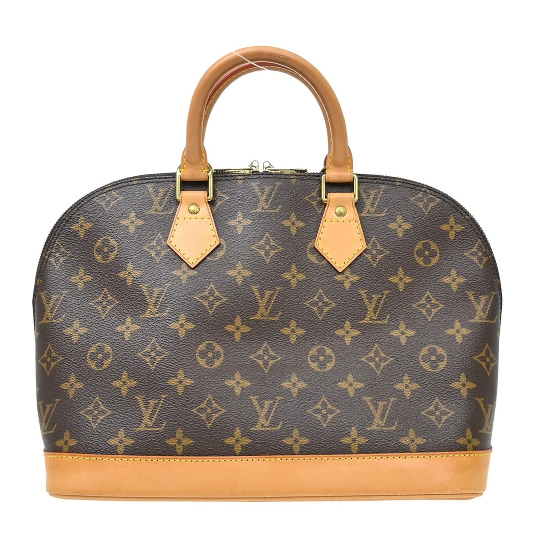 Louis Vuitton Alma M51130 Monogram Canvas Satchel Bag: Louis Vuitton Alma M51130 Monogram Canvas Satchel Bag Vintage Louis Vuitton Alma handbag in Monogram canvas with leather handles and a zip closure. This medium women's handbag features double handles,