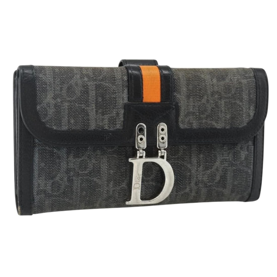 Christian Dior Trotter long wallet in silver black canvas (1 of 18)
