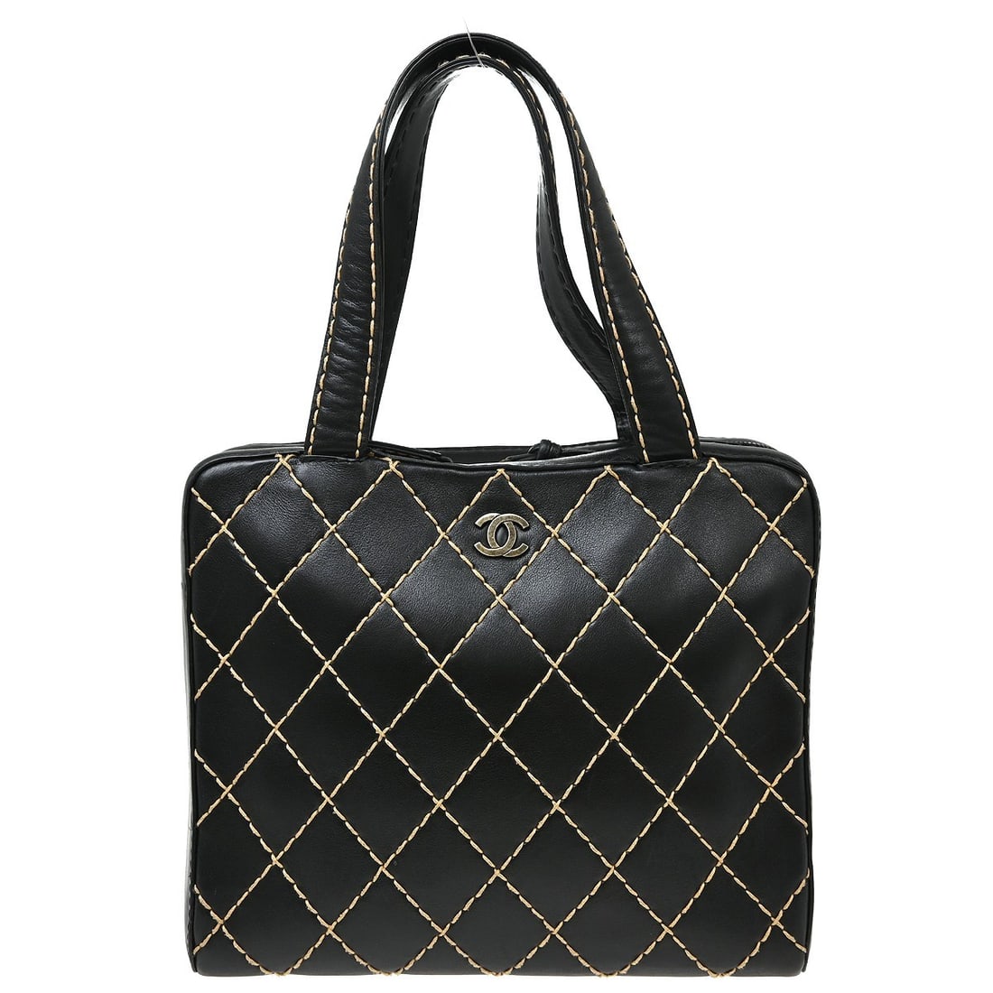 CHANEL Wild Stitch Black Calfskin Top Handle Bag (1 of 10)