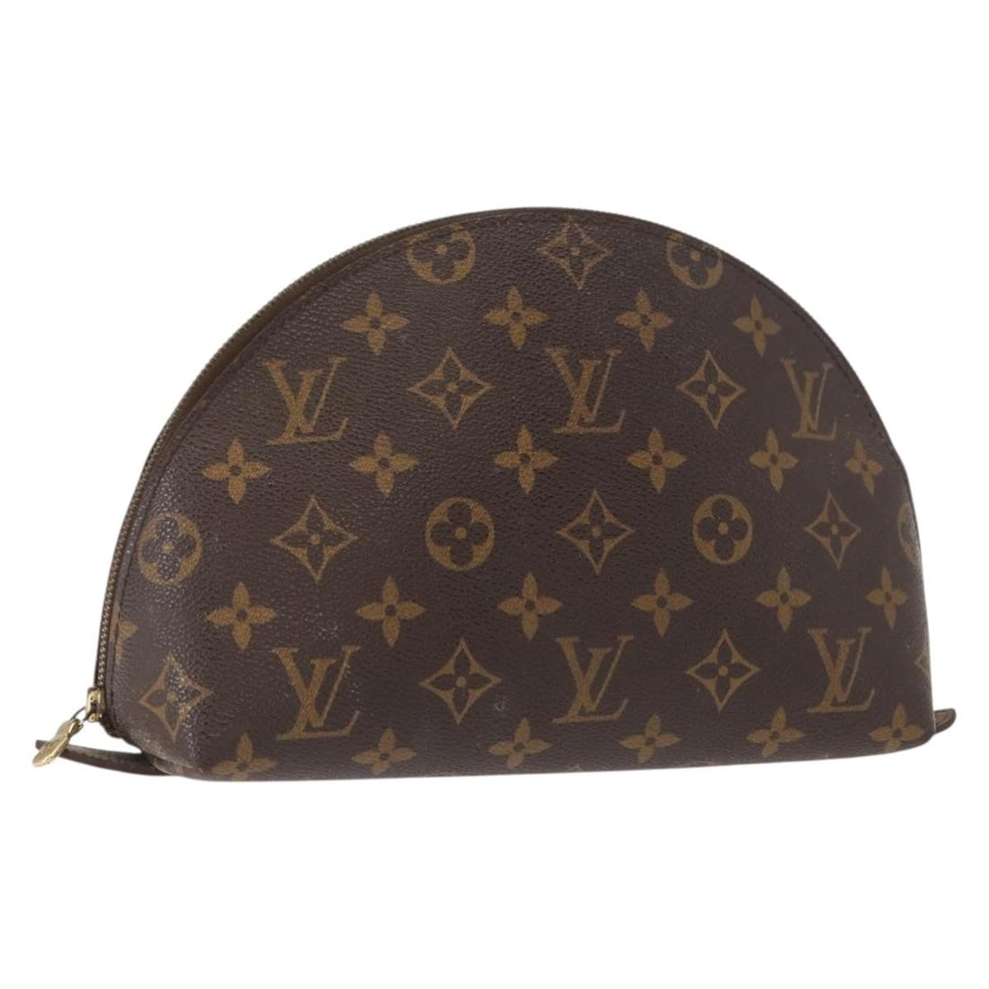 Monogram Canvas Cosmetic Bag Louis Vuitton M47520 Demi Ronde Pouch: Monogram Canvas Cosmetic Bag Louis Vuitton M47520 Demi Ronde Pouch This Louis Vuitton Monogram Trousse Demi Ronde cosmetic pouch features the iconic Monogram canvas exterior and is crafted in France. 
