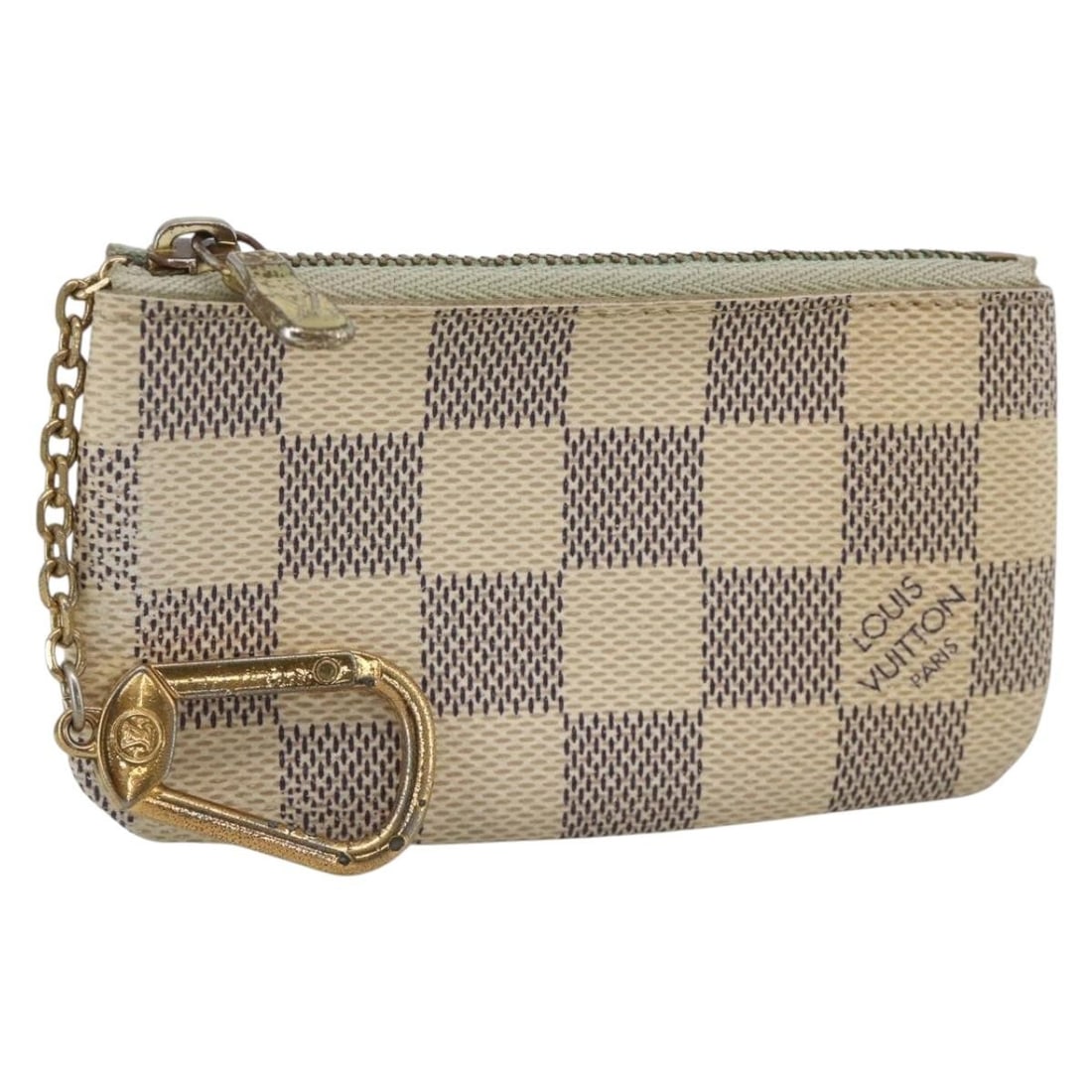 Louis Vuitton N62659 Pochette Cles Damier Azur coin purse: Louis Vuitton N62659 Pochette Cles Damier Azur coin purse Louis Vuitton Damier Azur Pochette Cles coin purse in Damier Azur canvas. This women's coin purse was made in France and is offered without th