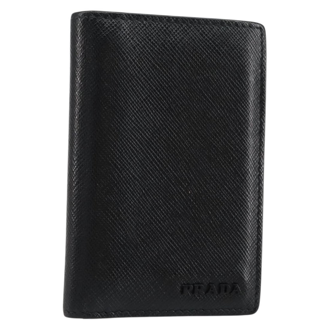 PRADA Black Saffiano Leather Card Case Auth Italy: PRADA Black Saffiano Leather Card Case Auth Italy This PRADA card case is crafted from high-quality Saffiano leather in a classic black color. Designed for functionality and elegance, it features a sl