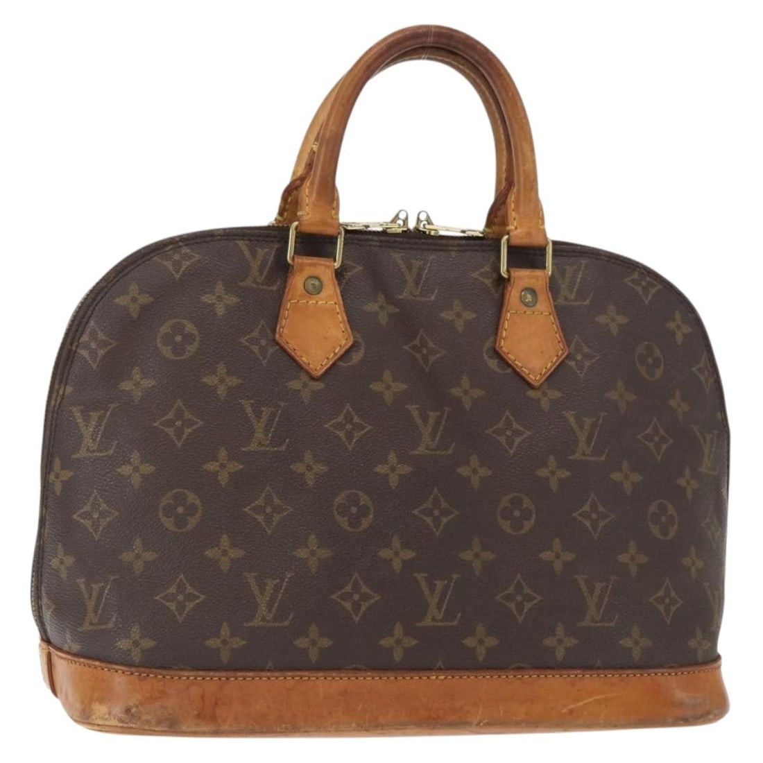 Monogram Canvas Alma Tote by Louis Vuitton M51130 France: Monogram Canvas Alma Tote by Louis Vuitton M51130 France This Louis Vuitton Alma handbag features the iconic Monogram Canvas exterior with classic monogram color. The bag is designed with a structured