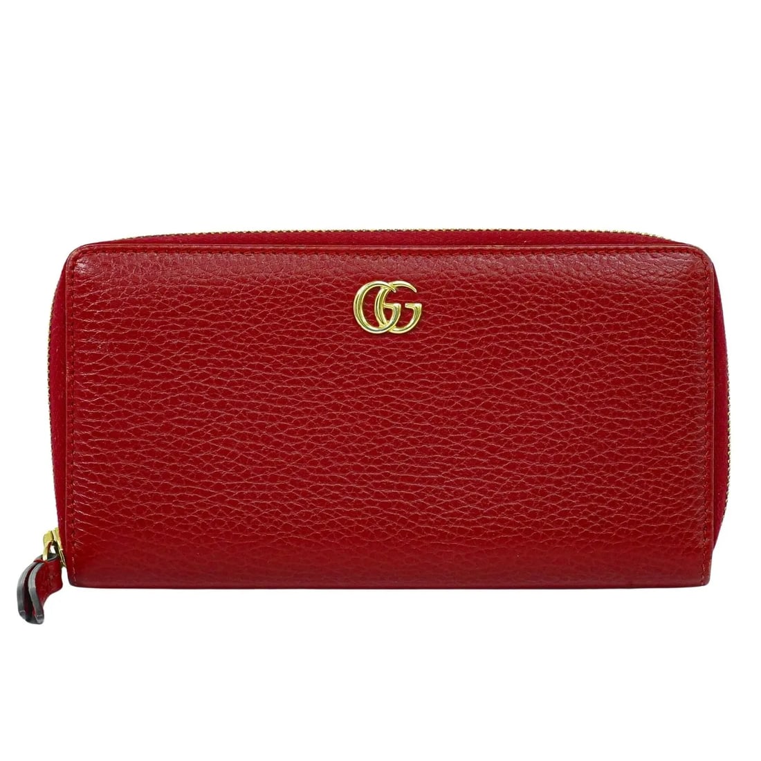 Red Leather Gucci GG Marmont Women's Zip Wallet: Red Leather Gucci GG Marmont Women's Zip Wallet This Gucci GG Marmont Zip Around Wallet is crafted from red leather and features a zip-around design. Designed for women, it offers ample space for esse