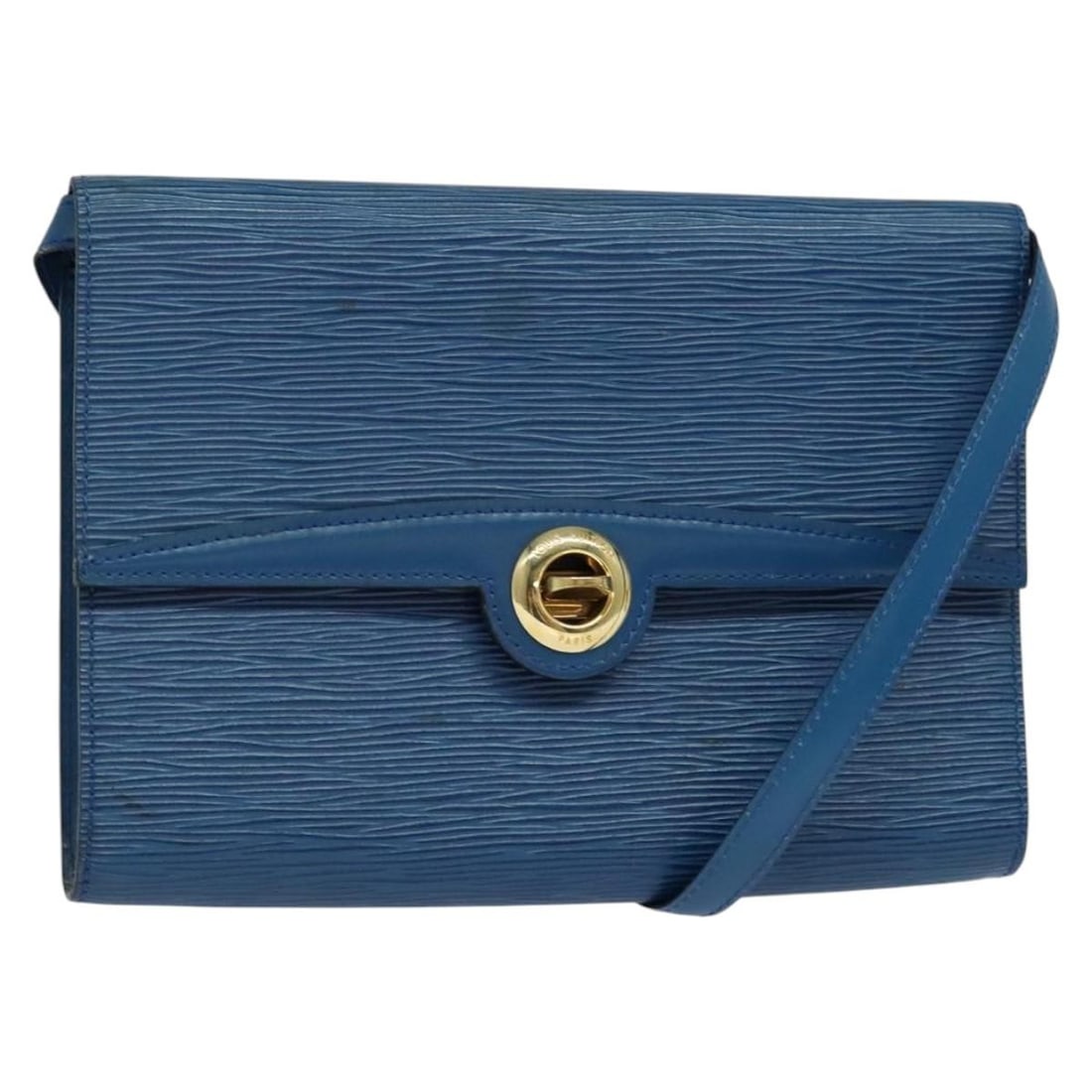 Louis Vuitton M52575 Epi Leather Blue Pochette Arche Shoulder Bag: Louis Vuitton M52575 Epi Leather Blue Pochette Arche Shoulder Bag Louis Vuitton Pochette Arche shoulder bag in blue Epi leather. This women's bag is made in France and includes a shoulder strap. Condi