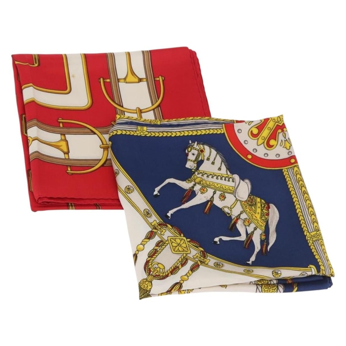 CELINE silk scarves red blue pair women Italy (1 of 14)