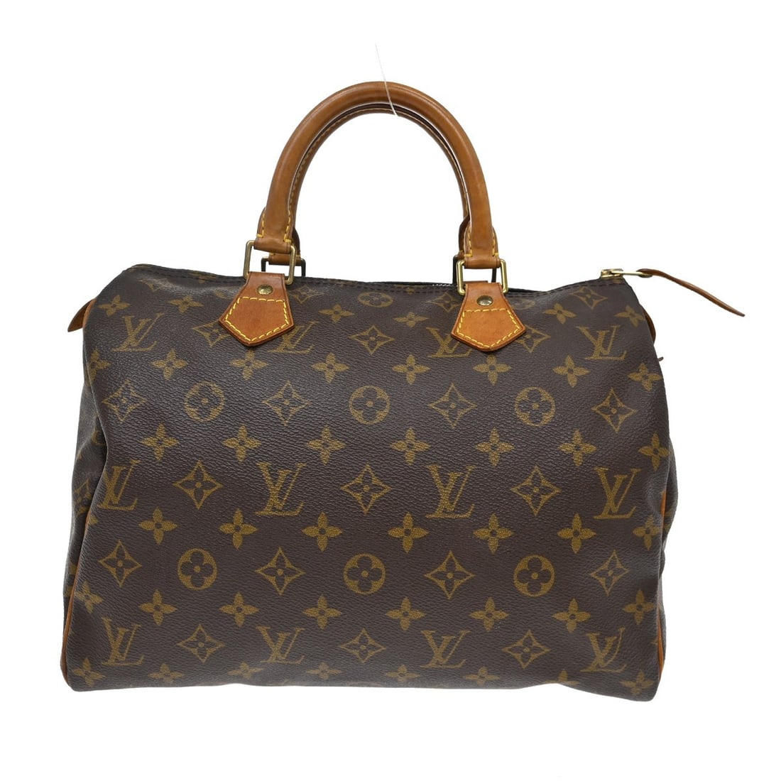 Louis Vuitton Speedy 30 Monogram Canvas Satchel M41526: Louis Vuitton Speedy 30 Monogram Canvas Satchel M41526 Vintage Louis Vuitton Speedy 30 handbag in Monogram canvas with leather double handles and a zip closure. This satchel-style bag features a brown