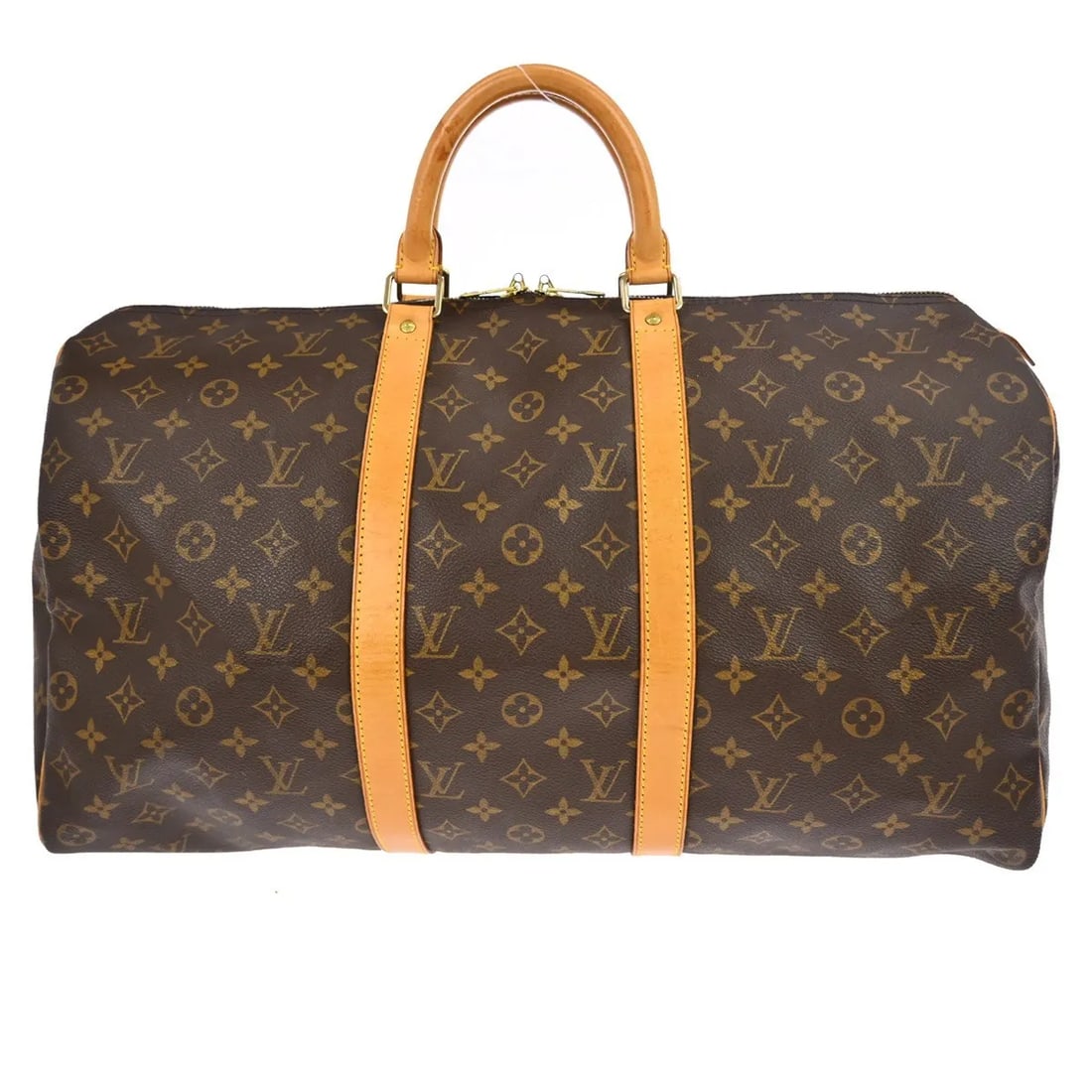Louis Vuitton Keepall Brown Monogram Canvas Travel Bag: Louis Vuitton Keepall Brown Monogram Canvas Travel Bag Louis Vuitton Keepall in brown monogram canvas. This unisex travel bag is made in France and remains in good condition overall, with visible wear