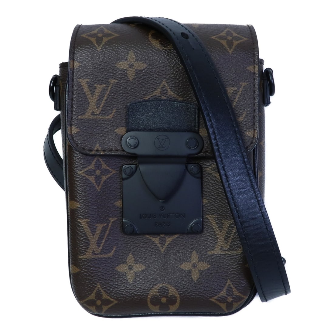 Louis Vuitton Monogram S Lock Brown Shoulder Bag M81522: Louis Vuitton Monogram S Lock Brown Shoulder Bag M81522 This Louis Vuitton S-Lock shoulder bag features the iconic Monogram pattern in brown on PVC coated canvas. Designed for women, the bag offers a 