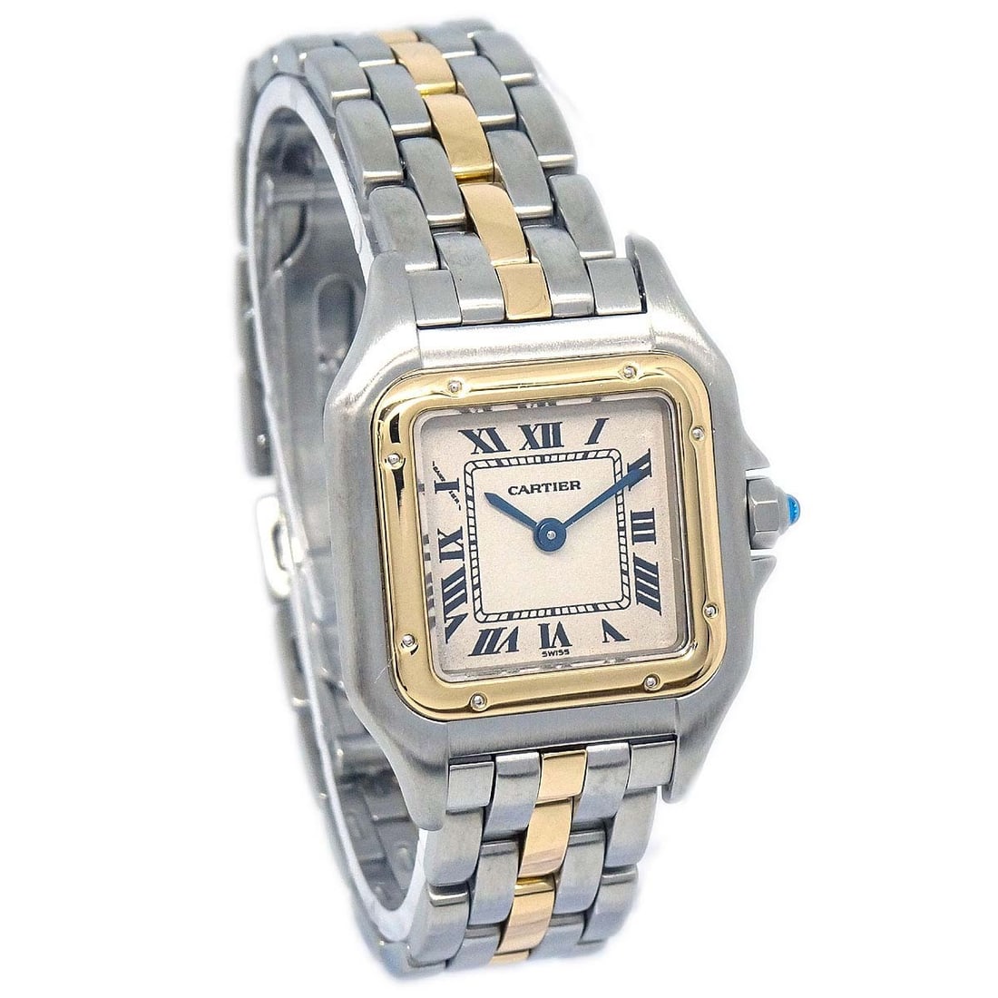 Cartier Panthere Ref.1120 SM 1-Row Quartz Wristwatch 18KYG Stainless Steel (1 of 10)