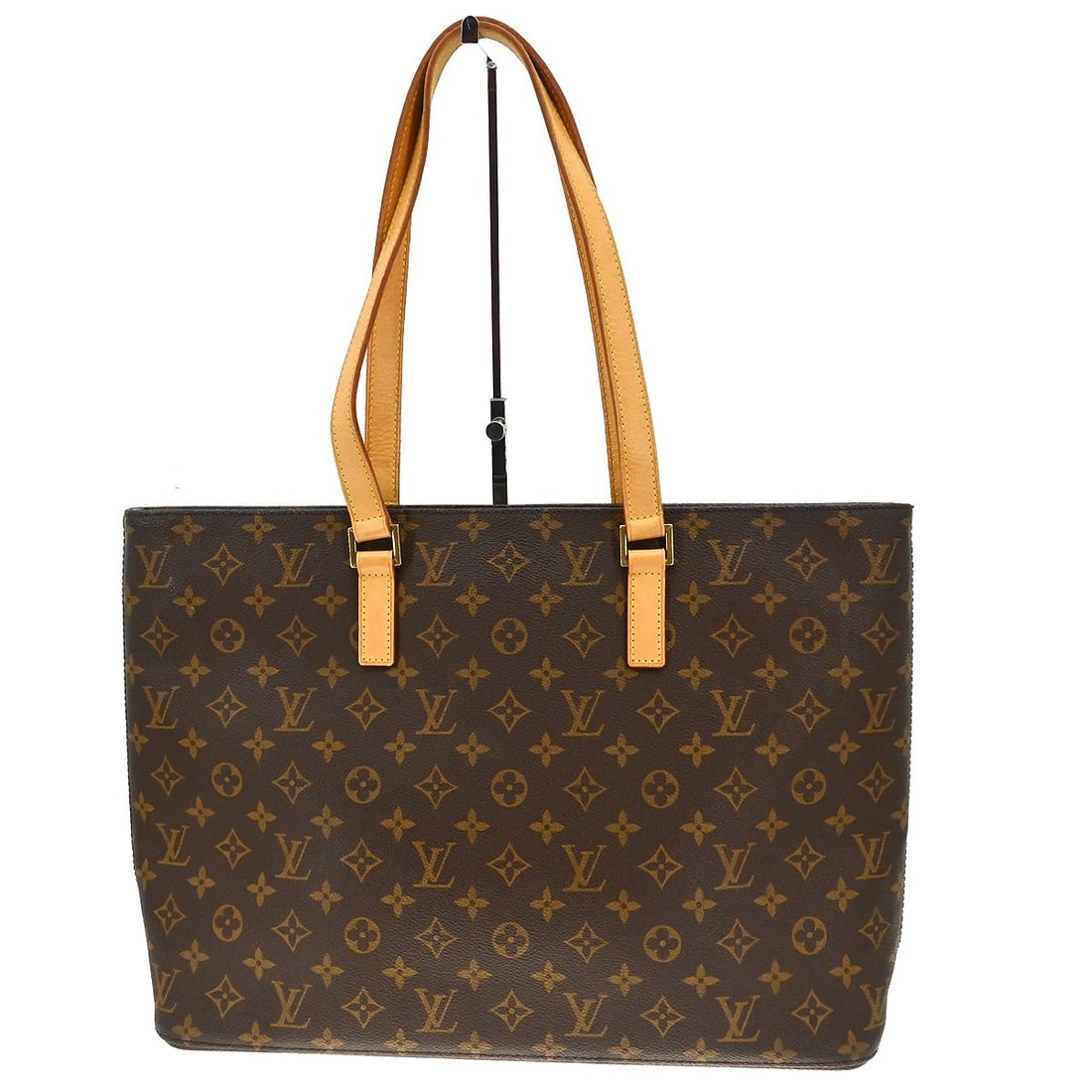 Louis Vuitton Luco Monogram Canvas Shoulder Tote M51155: Louis Vuitton Luco Monogram Canvas Shoulder Tote M51155 Vintage Louis Vuitton Luco shoulder tote bag in brown Monogram canvas with leather trim and double leather handles. This zip-top bag features a 