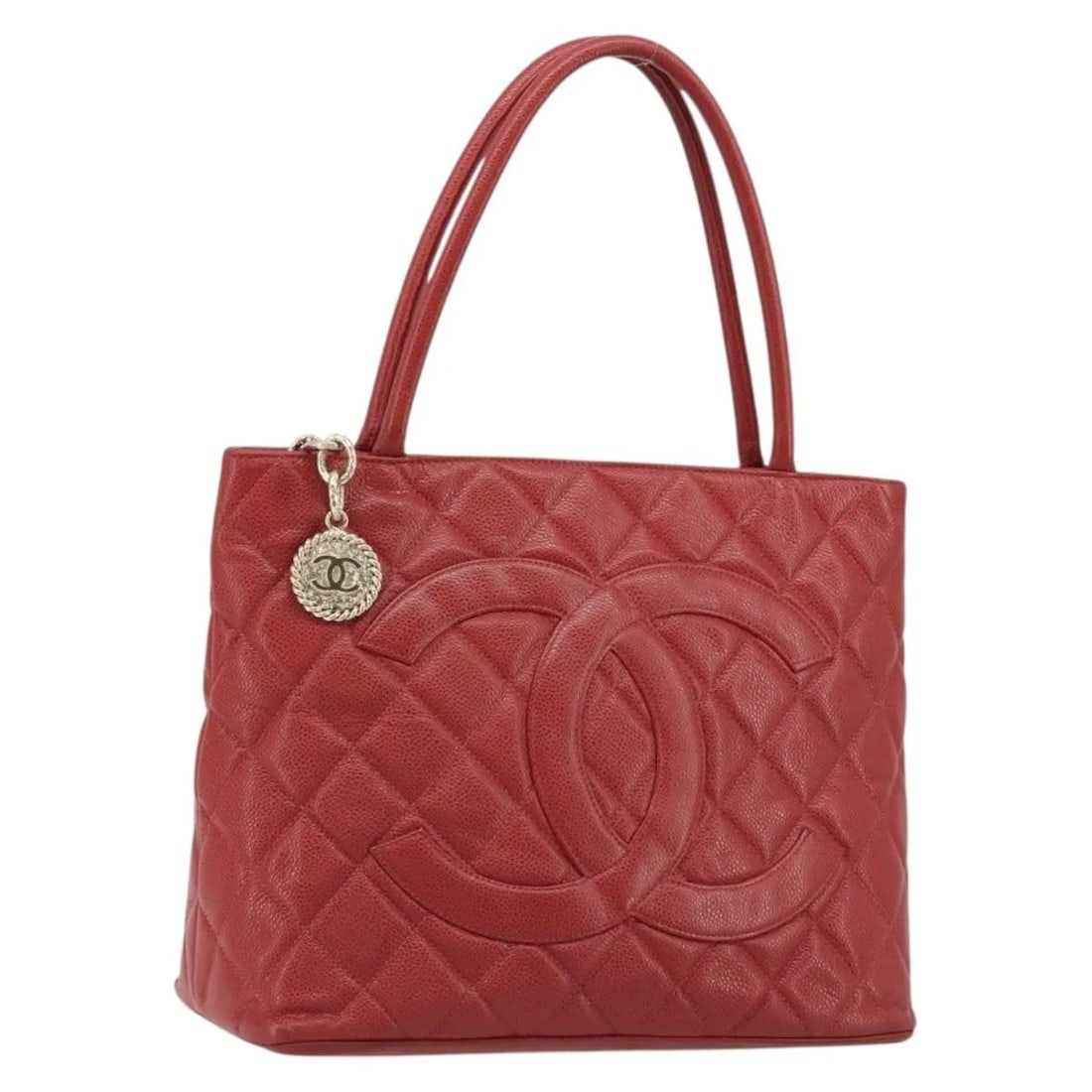 Chanel Medallion Tote Red Caviar Leather Handbag (1 of 18)