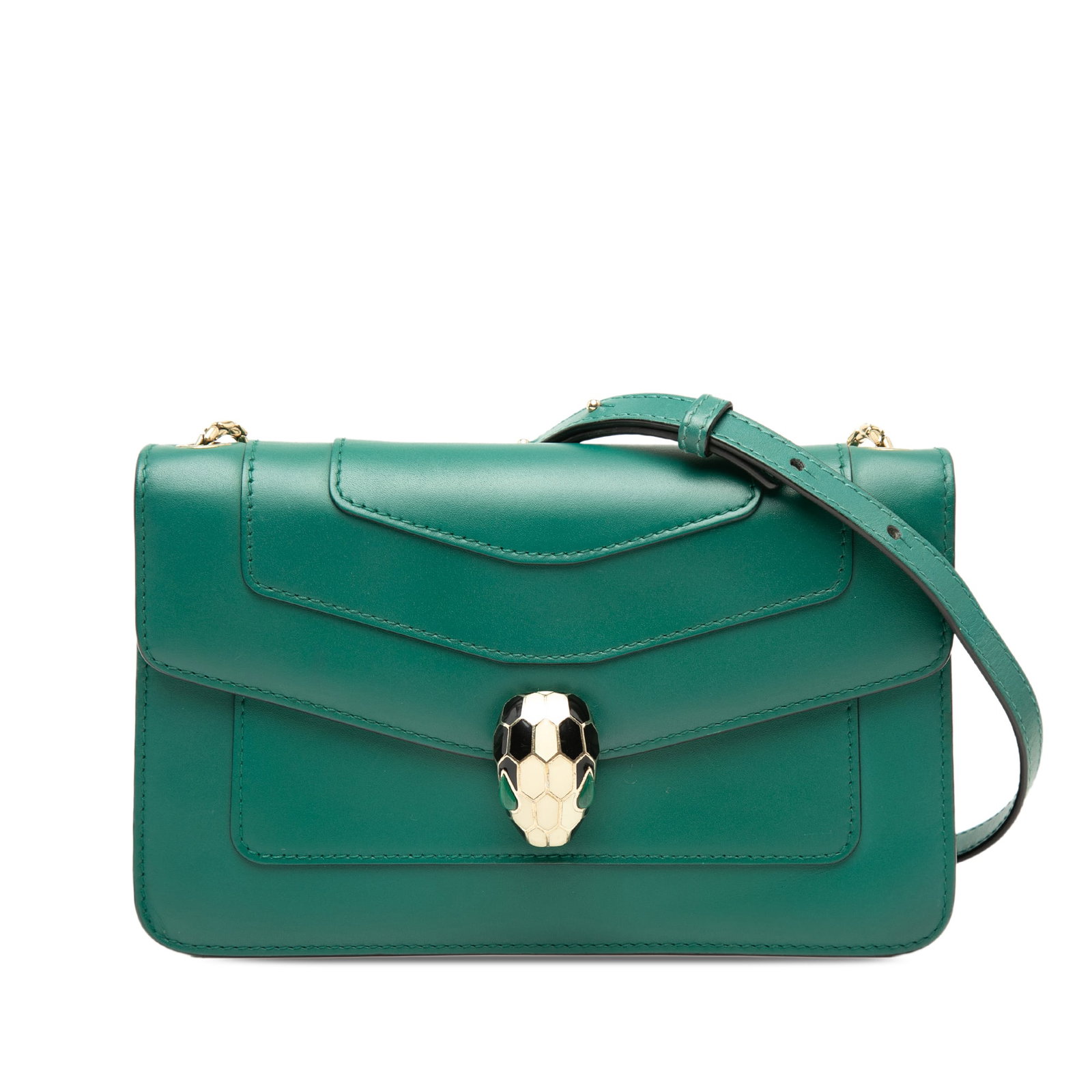 Bvlgari Serpenti Forever Leather Crossbody Bag Green (1 of 6)