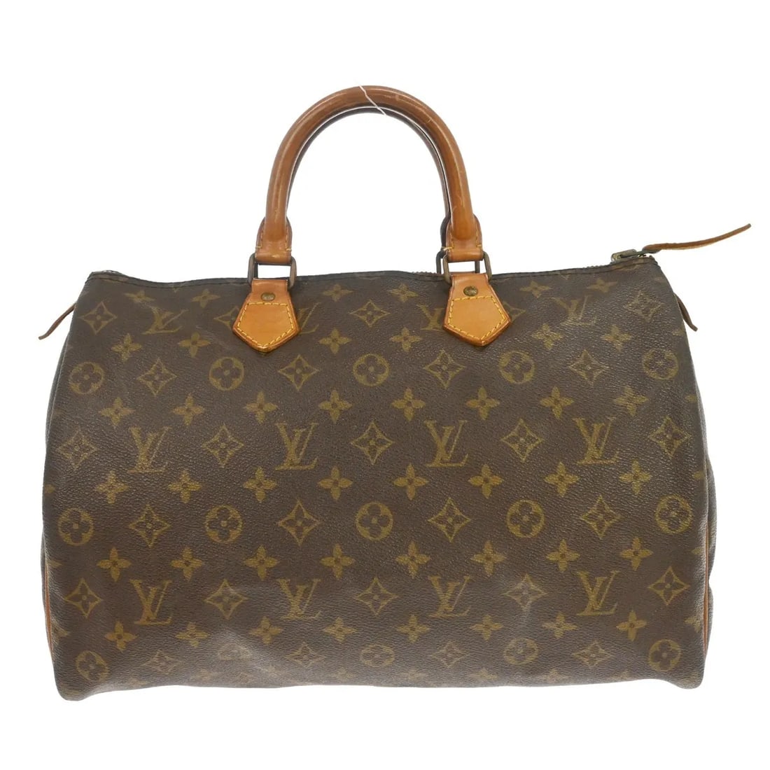 Louis Vuitton Speedy brown canvas handbag: Louis Vuitton Speedy brown canvas handbag Vintage Louis Vuitton Speedy in monogram canvas with brown coloring. This handbag is a female design made in France and remains in fair overall condition with