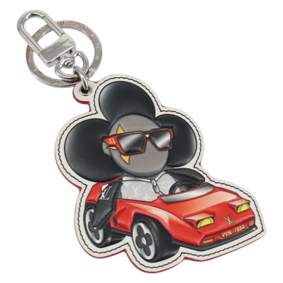LOUIS VUITTON Monogram Eclipse Sporty Car Vivienne Key Holder M00960 Authentic Italy: LOUIS VUITTON Monogram Eclipse Sporty Car Vivienne Key Holder M00960 Authentic Italy Introducing the Louis Vuitton Monogram Eclipse Sporty Car Vivienne Key Holder, a stylish and functional accessory c