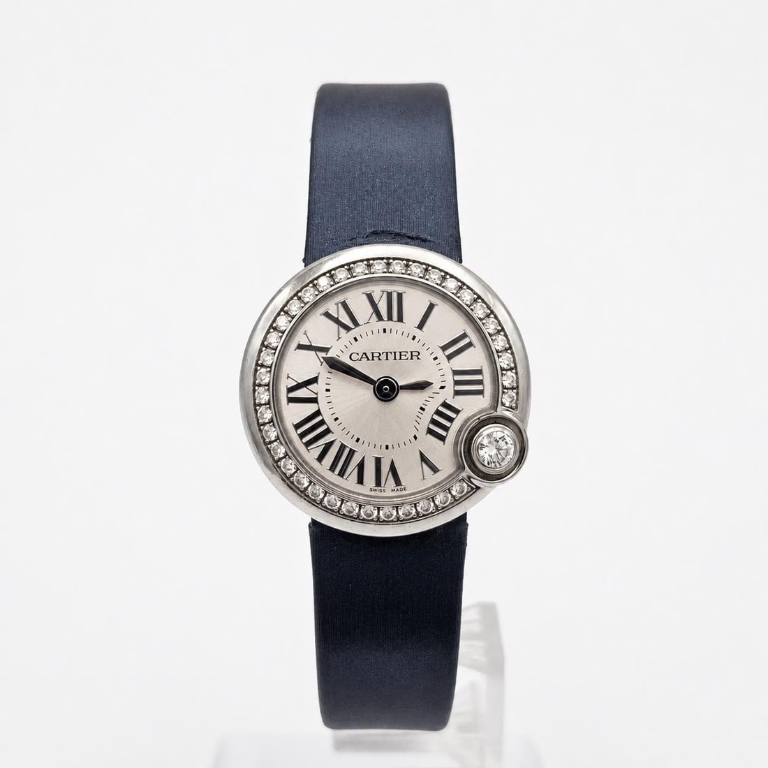 Cartier Ballon Blanc quartz ladies steel diamond bezel watch W4BL0002 (1 of 7)