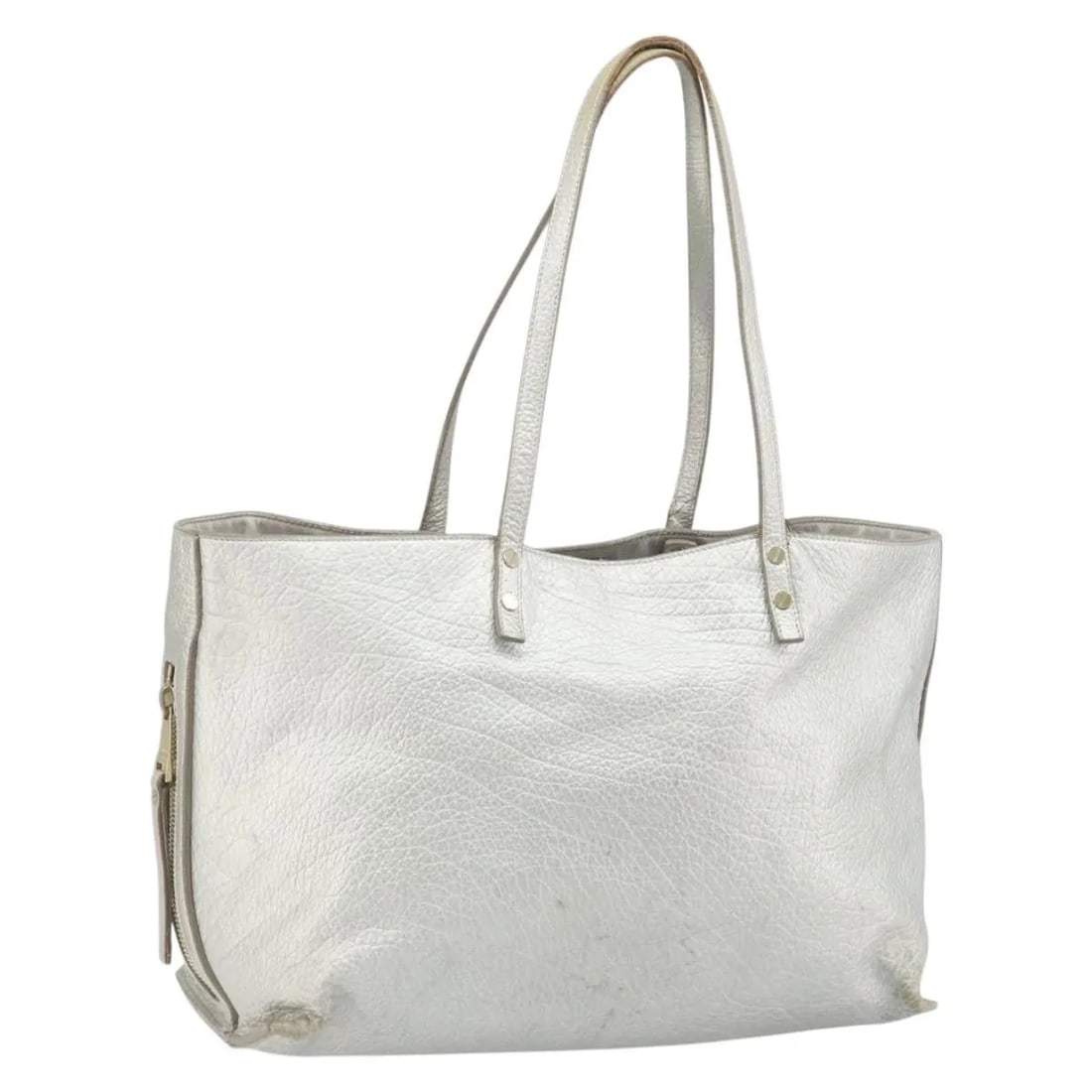 Chloe Dilan Silver Leather Tote Bag 37cm Italian Designer Handbag (1 of 18)