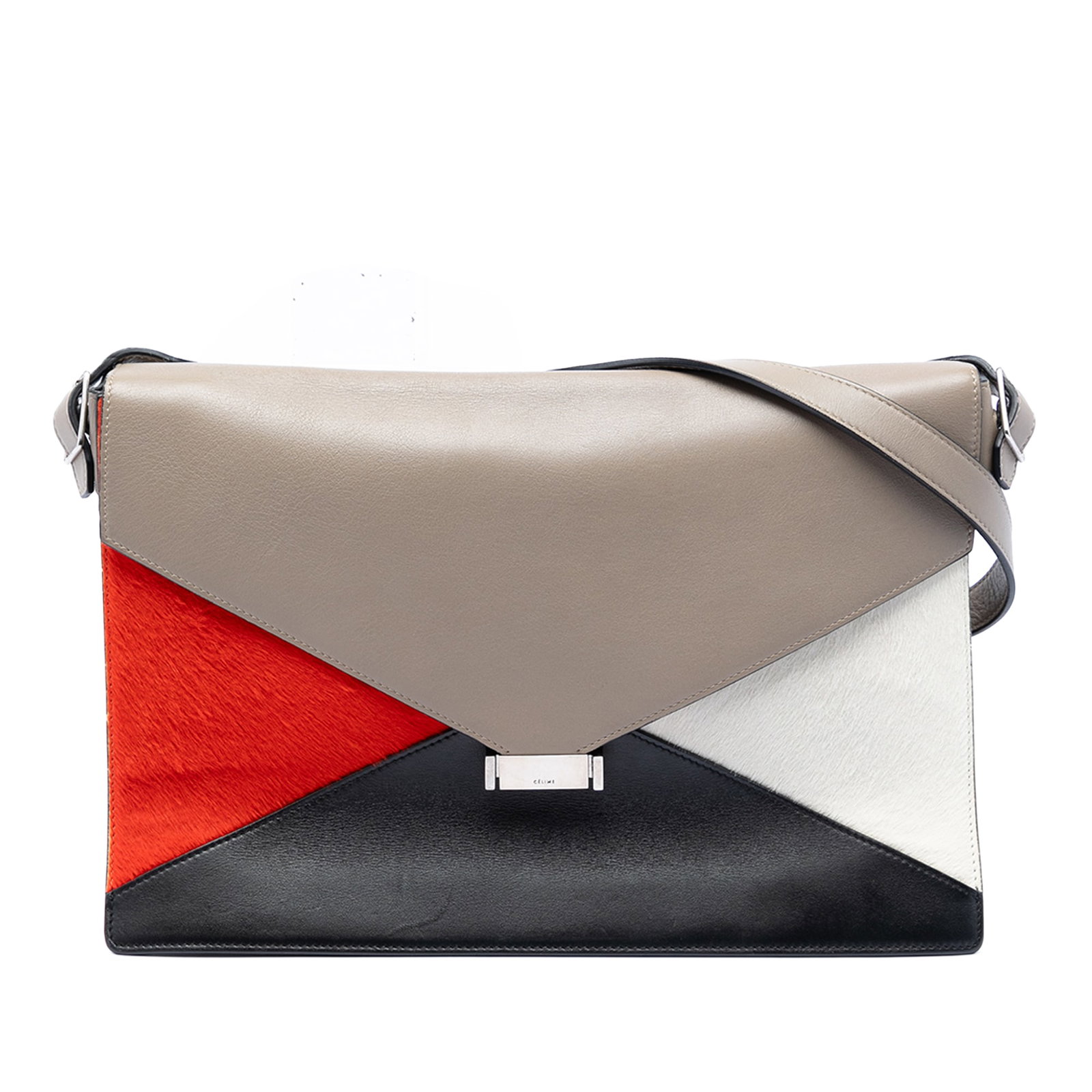 Celine Diamond Shoulder Bag in Leather and Pony Hair (1 of 7)
