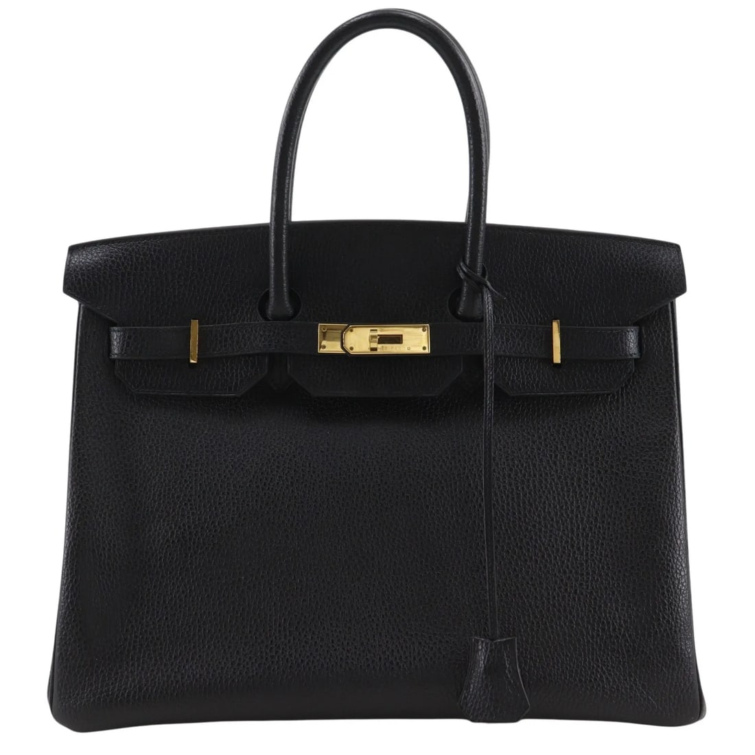 Hermes Birkin leather handbag brown with gold tone hardware: Hermes Birkin leather handbag brown with gold tone hardware Hermes Birkin handbag in leather with gold hardware, made in France. This piece is in good overall condition with noted wear including a mis