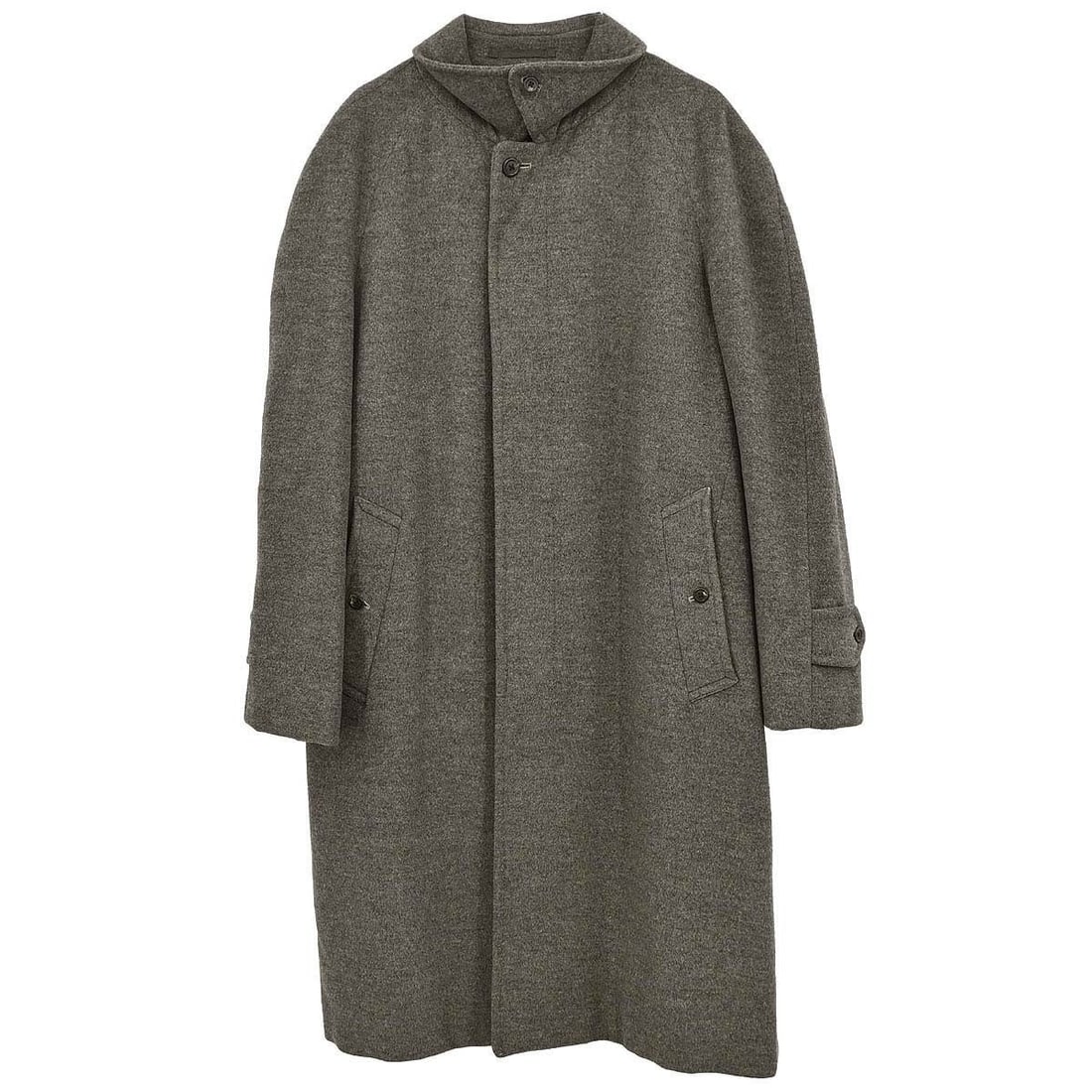Burberrys Gray Wool Women's Button Coat Made in Italy (1 of 18)