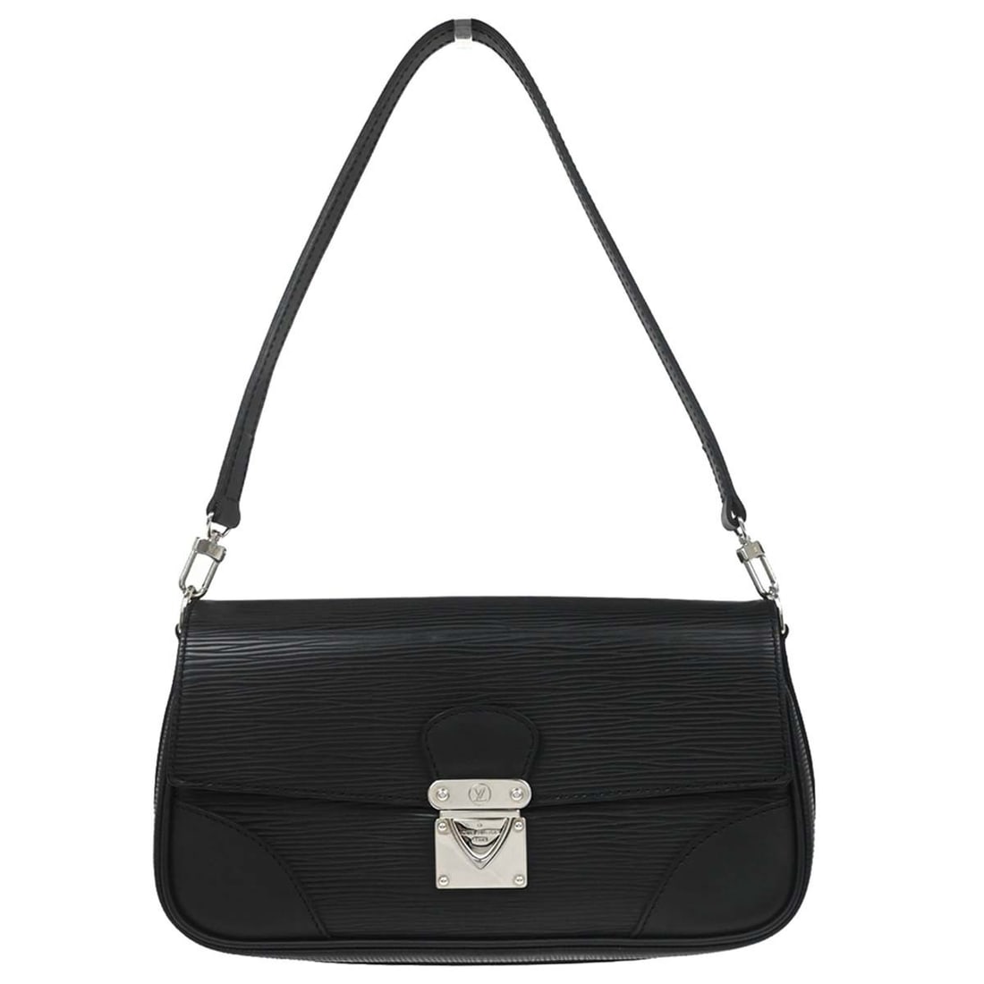 Louis Vuitton Pochette Segur Small Black Epi Leather Top Handle Bag: Louis Vuitton Pochette Segur Small Black Epi Leather Top Handle Bag Vintage Louis Vuitton Pochette Segur handbag in black Epi leather with leather trim and a microfiber lining. This small top handle b