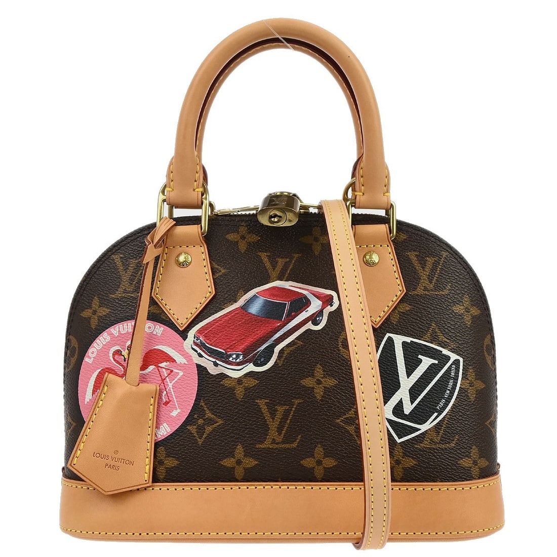 Louis Vuitton Alma BB World Tour Limited Monogram 2way Bag M43230: Louis Vuitton Alma BB World Tour Limited Monogram 2way Bag M43230 Louis Vuitton Monogram Alma BB World Tour Limited 2-way handbag in brown Monogram canvas with leather trim. This women's top handle ba