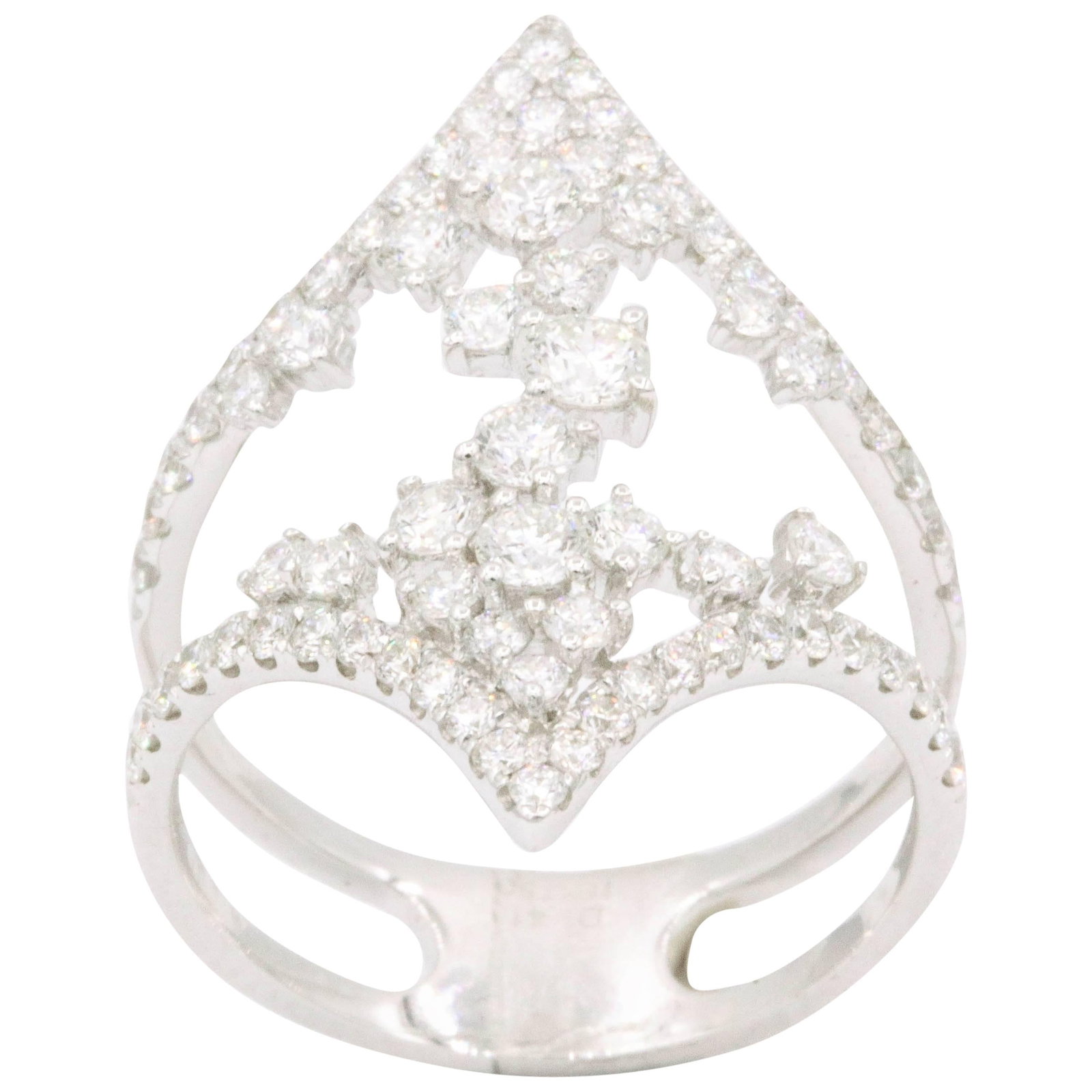 Harbor Diamonds 1.53 Carat Modern Diamond Ring in 18k White Gold: Harbor Diamonds 1.53 Carat Modern Diamond Ring in 18k White Gold This exquisite Fashion Diamond Ring features a stunning array of 75 round diamonds totaling 1.53 carats, expertly set in luxurious 18k 