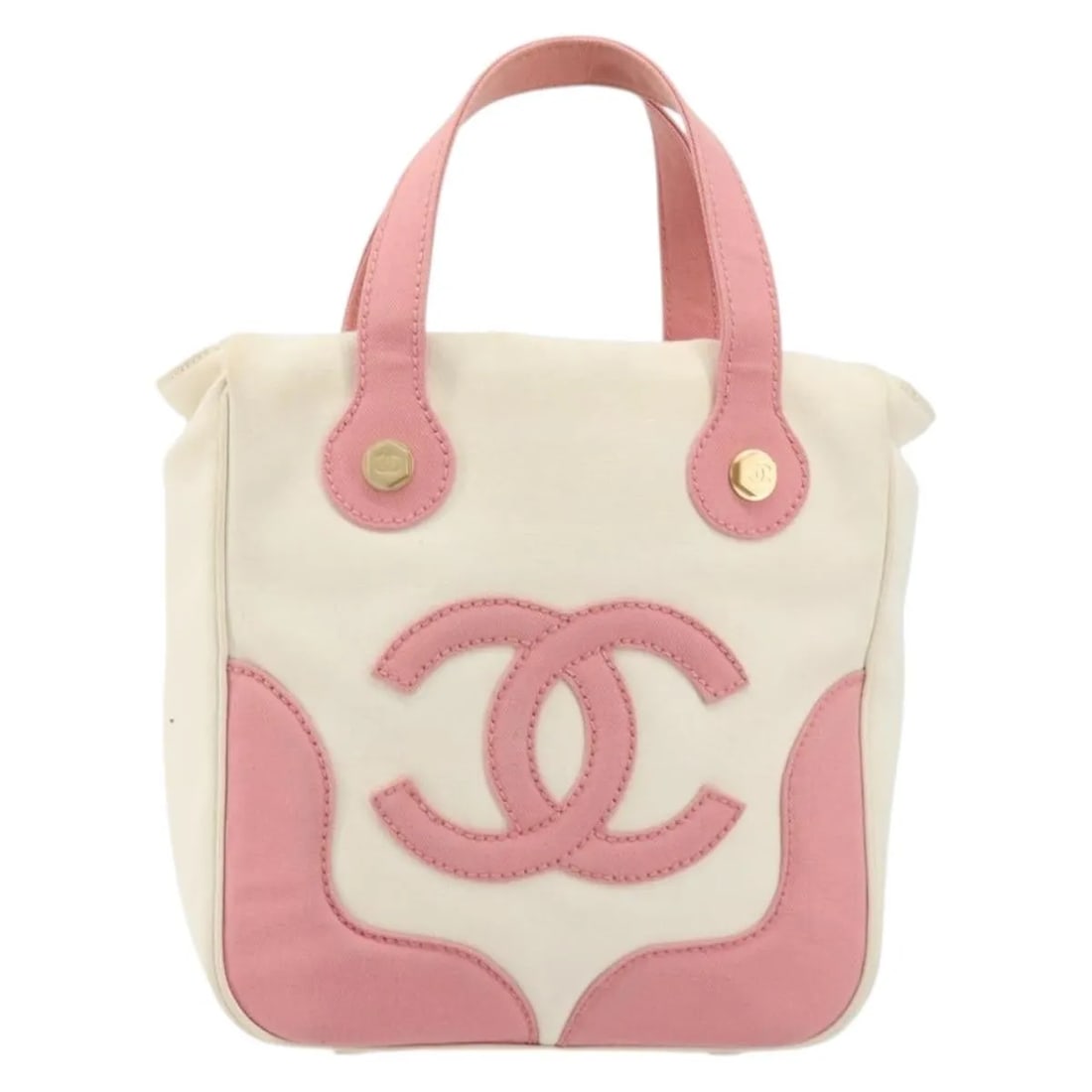 Chanel Vintage CC Tote Beige Canvas Handbag: Chanel Vintage CC Tote Beige Canvas Handbag Vintage Chanel CC Tote in beige canvas with an open interior and a classic everyday silhouette. Made in Italy, this bag remains in good overall condition wi