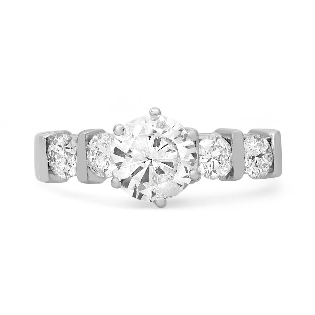 Rachel Koen 1.35 Carat Diamond Engagement Ring 14K White Gold Solitaire (1 of 5)