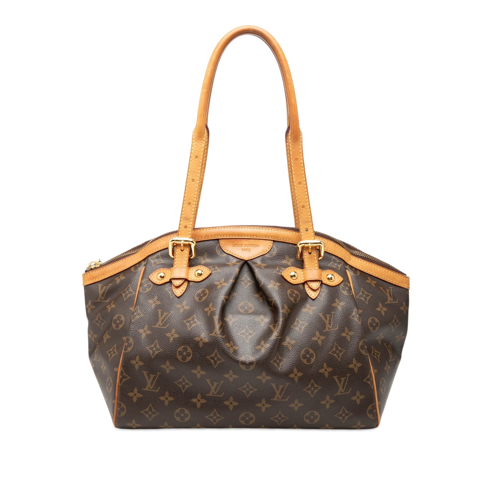 Louis Vuitton Tivoli GM Monogram Canvas Shoulder Bag: Louis Vuitton Tivoli GM Monogram Canvas Shoulder Bag Louis Vuitton Monogram Tivoli GM handbag crafted with a monogram canvas body, vachetta leather trim, adjustable rolled vachetta leather straps, a t