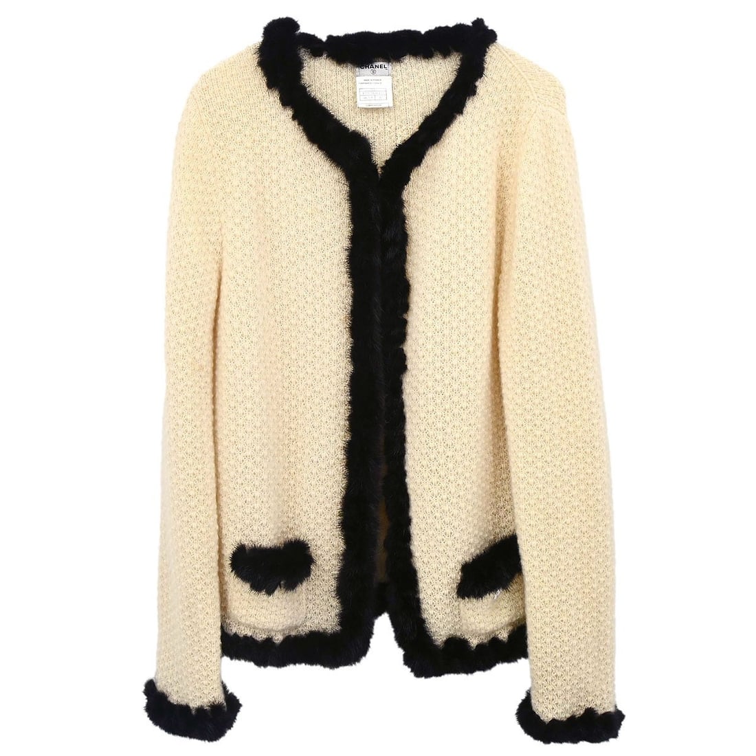CHANEL 03A Off White Mohair Blend Knit Cardigan Size 42 (1 of 15)