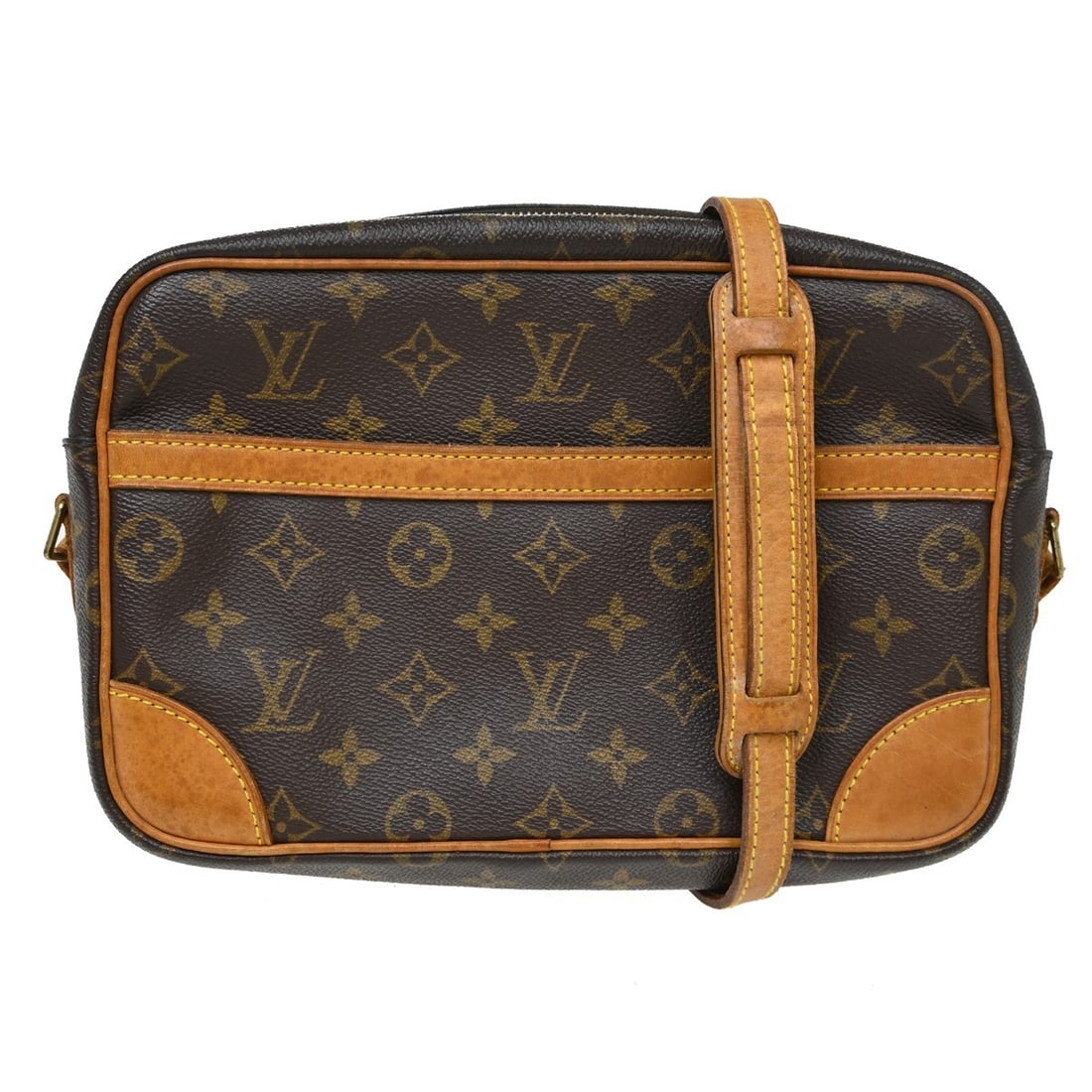 Louis Vuitton Trocadero 27 Monogram Canvas Crossbody Bag M51274: Louis Vuitton Trocadero 27 Monogram Canvas Crossbody Bag M51274 Vintage Louis Vuitton Trocadero 27 crossbody shoulder bag in brown Monogram canvas with leather trim and a zip closure. This unisex medi