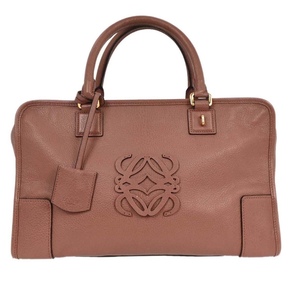Loewe Amazona 36 Large Pink Leather Top Handle Bag: Loewe Amazona 36 Large Pink Leather Top Handle Bag The Loewe Amazona 36 handbag is crafted in fig pink leather with a structured top handle silhouette and zip closure. Made in Spain, this women's hand