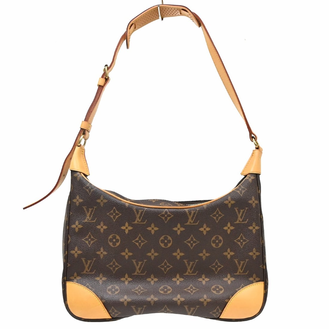 Louis Vuitton Boulogne 30 Monogram Shoulder Bag M51265: Louis Vuitton Boulogne 30 Monogram Shoulder Bag M51265 Vintage Louis Vuitton Boulogne 30 shoulder bag in Monogram canvas with leather trim and a beige leather shoulder strap. This women's bag features