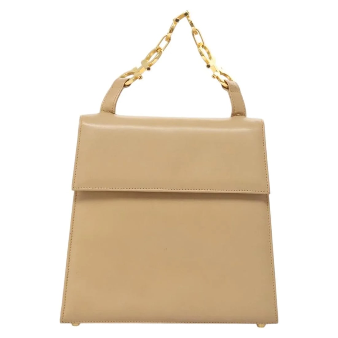 Beige Leather Handbag Salvatore Ferragamo Vintage 23cm x 21cm x 9cm: Beige Leather Handbag Salvatore Ferragamo Vintage 23cm x 21cm x 9cm Vintage Salvatore Ferragamo leather bag in beige. This women's bag is presented in fair vintage condition with honest wear. The exte