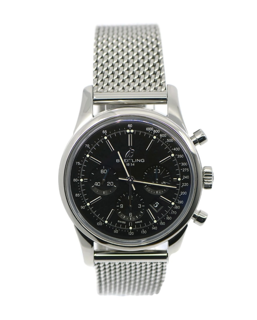 Breitling Transocean Chronograph Stainless Steel 43mm Watch AB0152 with Box and Papers (1 of 6)