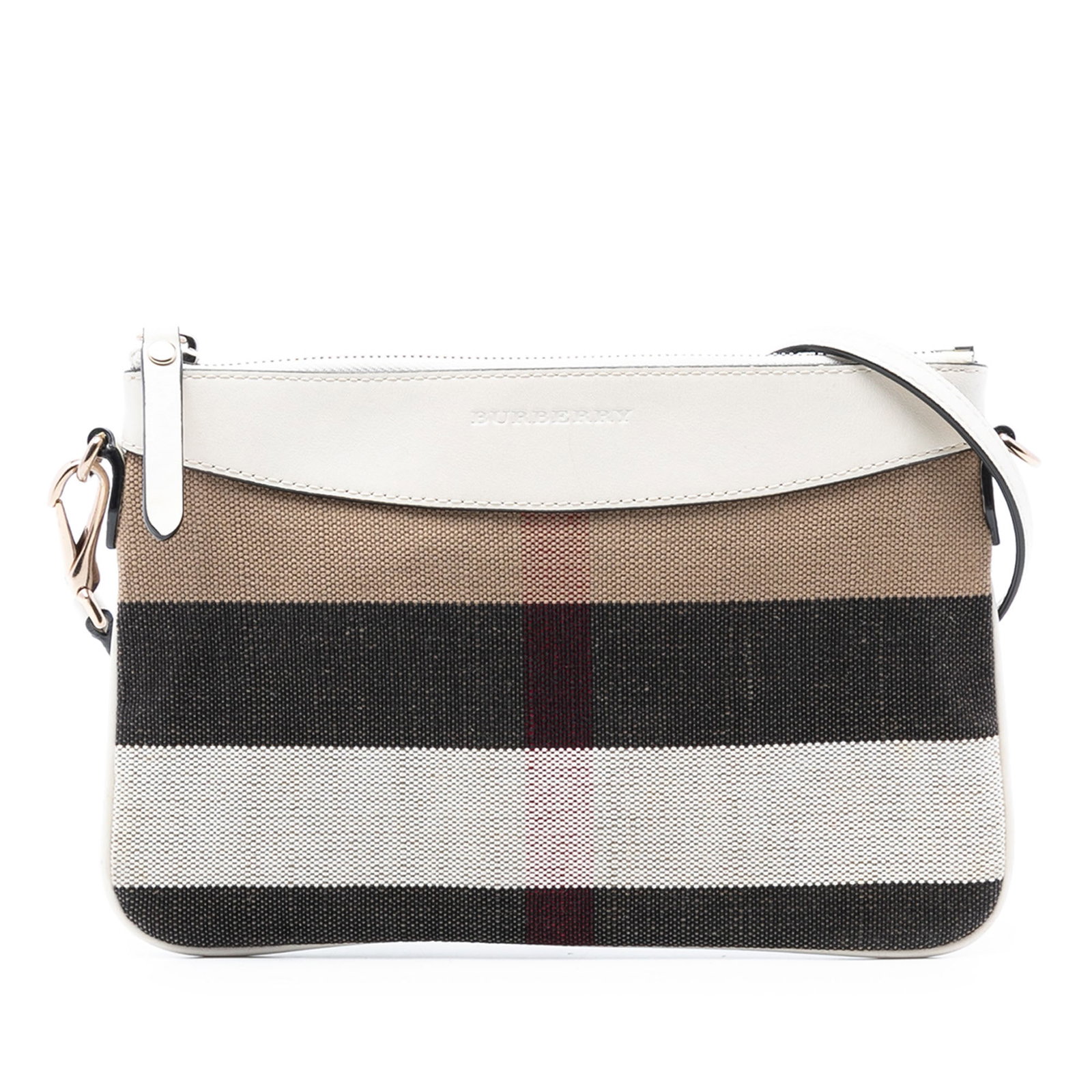 Burberry Peyton Crossbody Bag with Mega Check Canvas and Leather Trim (1 of 7)