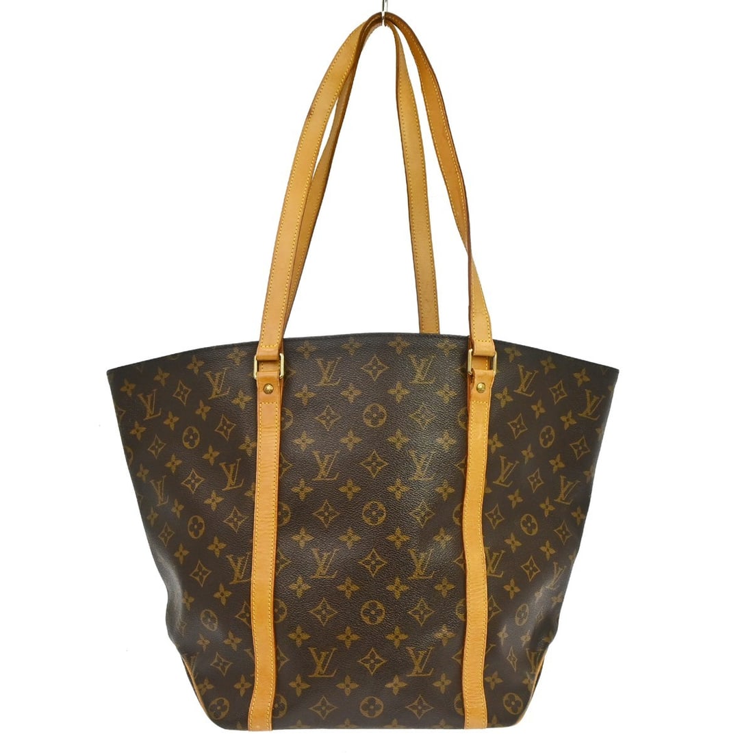 Louis Vuitton Sac Shopping Monogram Shoulder Tote M51108: Louis Vuitton Sac Shopping Monogram Shoulder Tote M51108 Vintage Louis Vuitton Sac Shopping shoulder tote bag in Monogram canvas with leather trim and double handles. This open-top bag features inner 