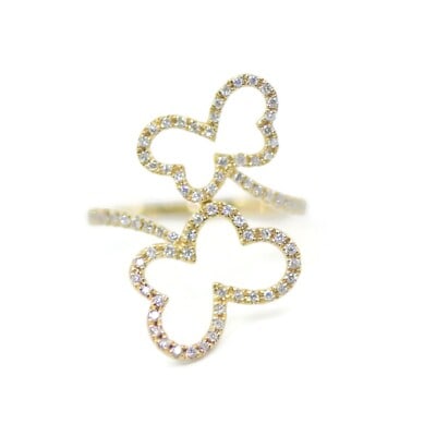 Djula 18K Yellow Gold Butterfly Diamond Ring 6.5 (1 of 6)