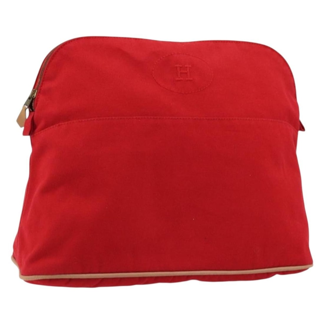 Hermes GM Bolide Red Canvas Women's Pouch France: Hermes GM Bolide Red Canvas Women's Pouch France Authentic Hermes Bolide GM pouch in red canvas. This women's pouch is made in France and shows reasonable wear and tear consistent with a B rank condit