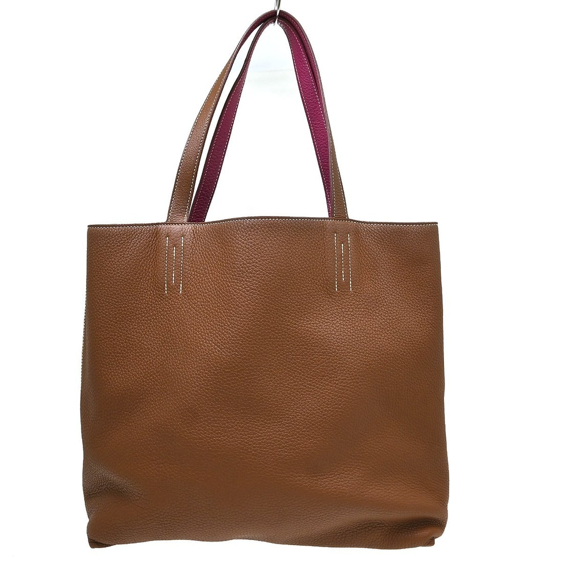 Hermes Double Sens 36 Taurillon Clemence Leather Tote Marron Purple (1 of 7)