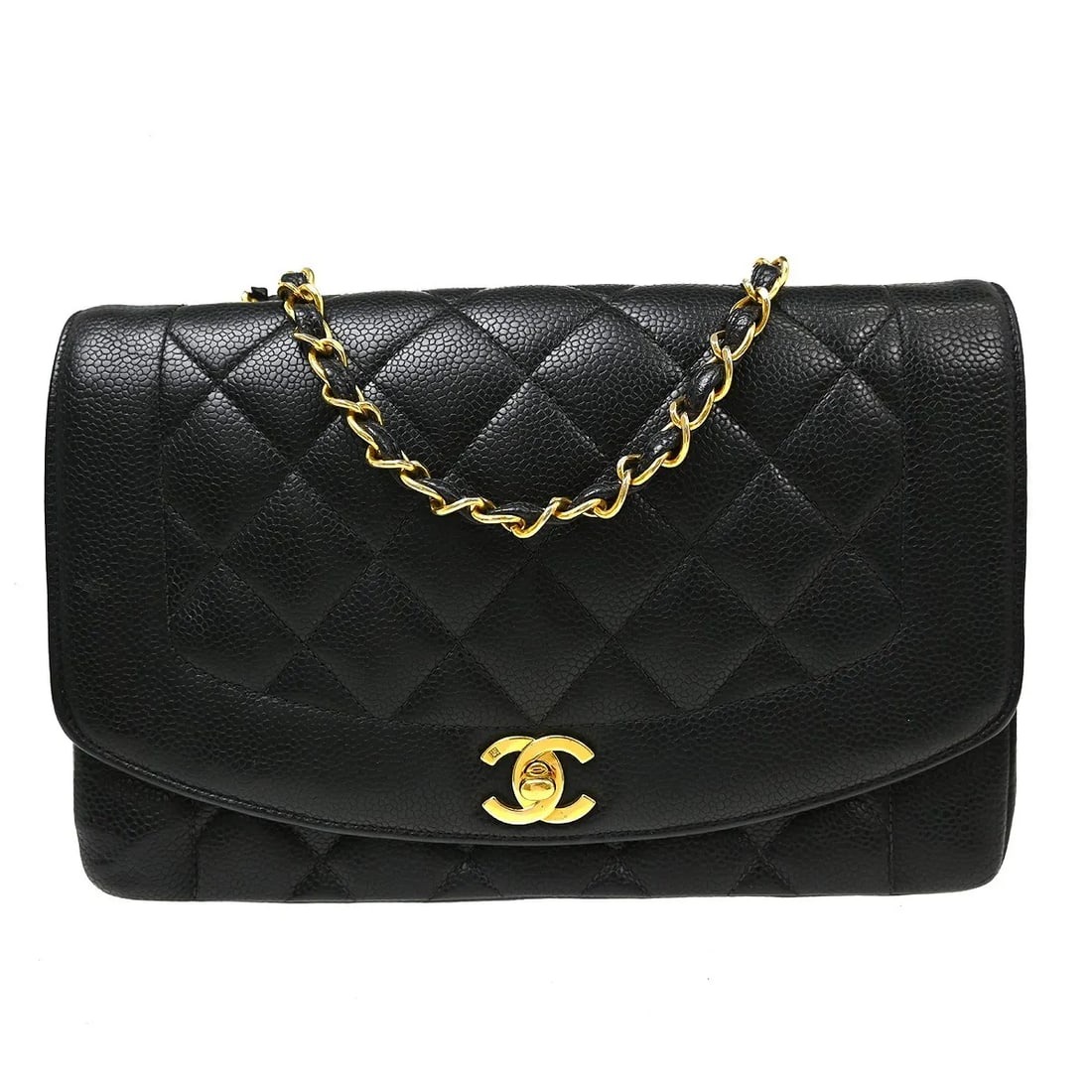 Chanel Vintage Diana Flap Black Leather Shoulder Bag: Chanel Vintage Diana Flap Black Leather Shoulder Bag Vintage Chanel Diana Flap bag in black quilted leather. This piece is made in France and shows overall good condition with light wear, including li