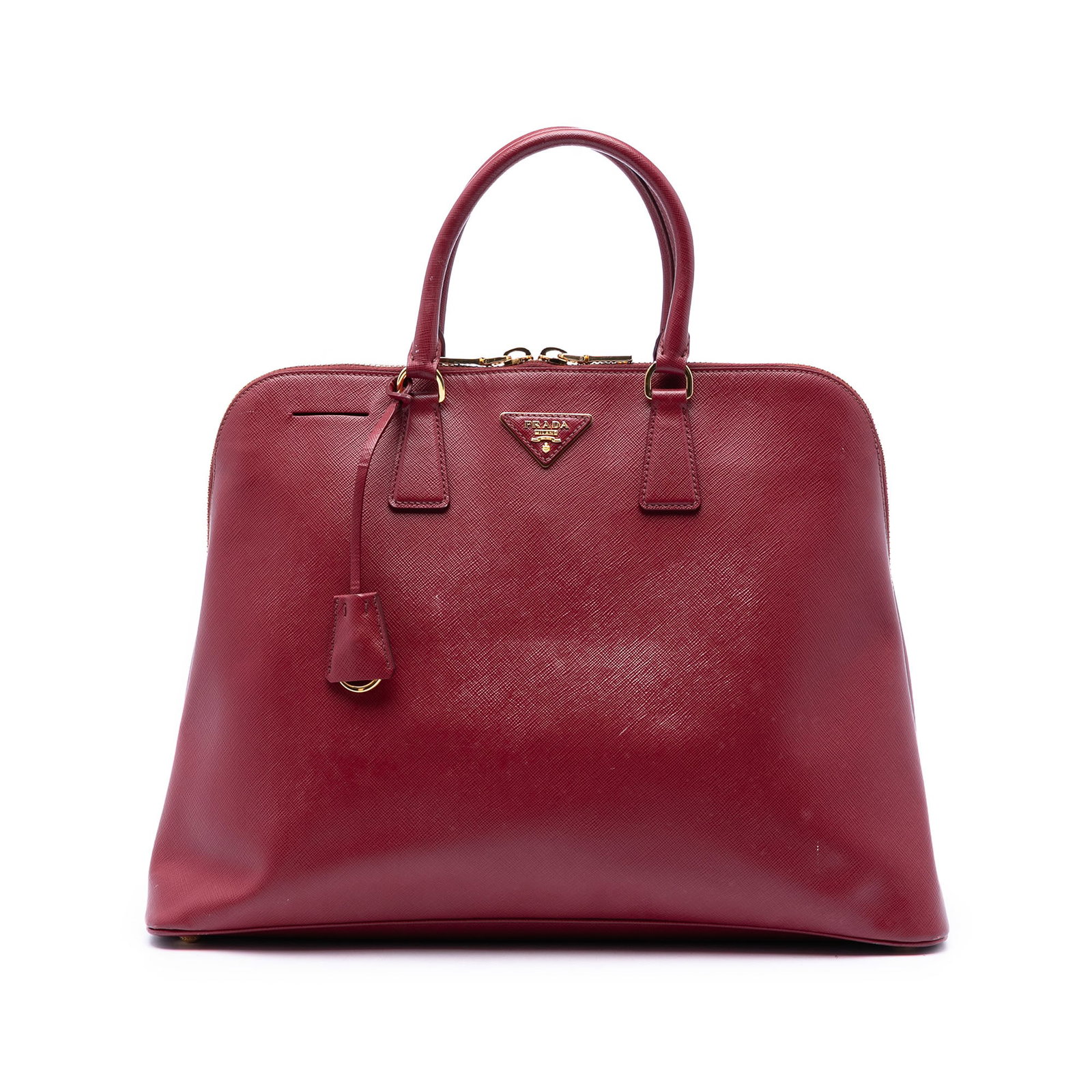 Prada Promenade Extra Large Saffiano Leather Satchel Red (1 of 6)