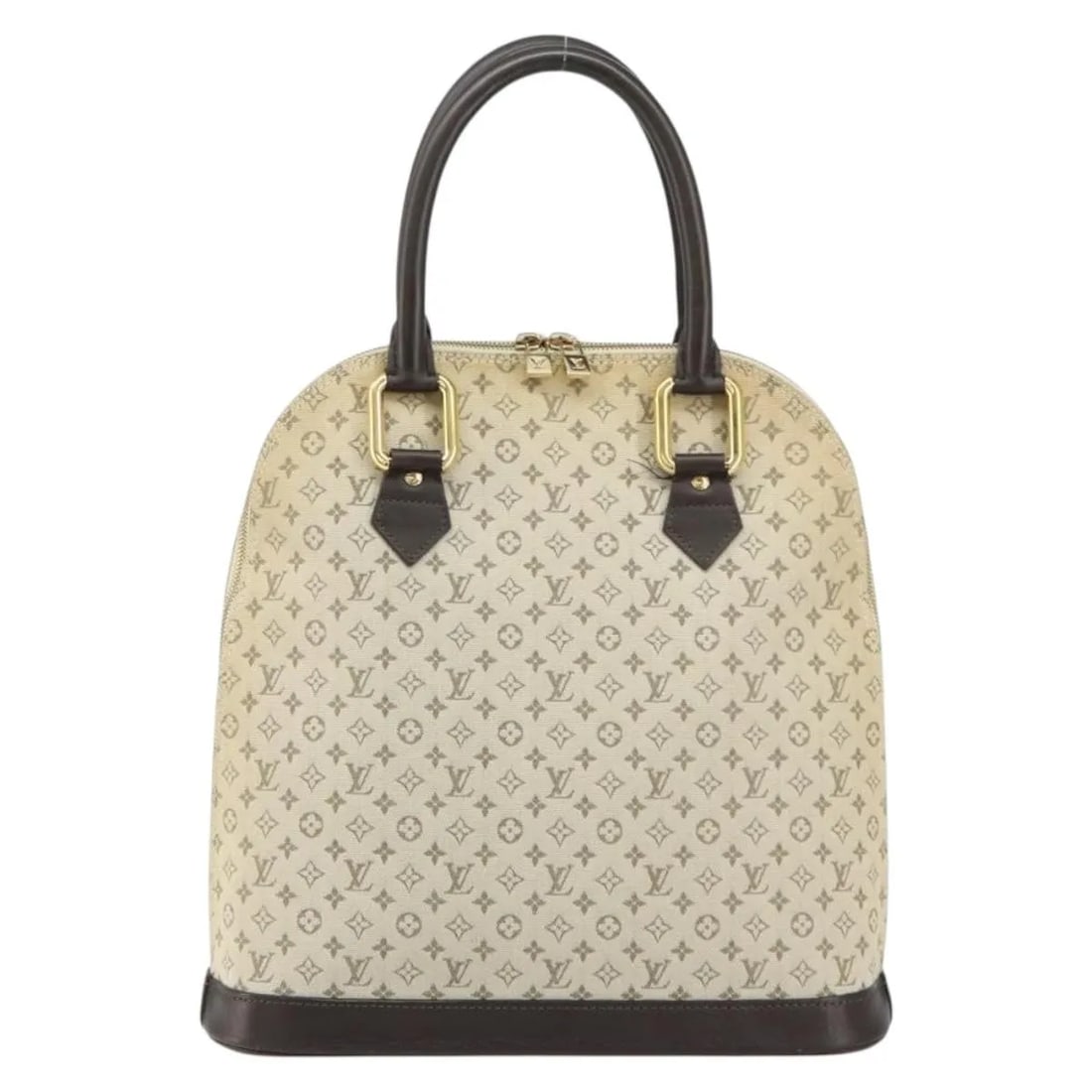 Louis Vuitton Alma handbag in khaki Mini Lin Monogram canvas: Louis Vuitton Alma handbag in khaki Mini Lin Monogram canvas This Louis Vuitton Mini Alma handbag in Mini Lin Monogram canvas features a khaki color and showcases a classic design. It is designed for 