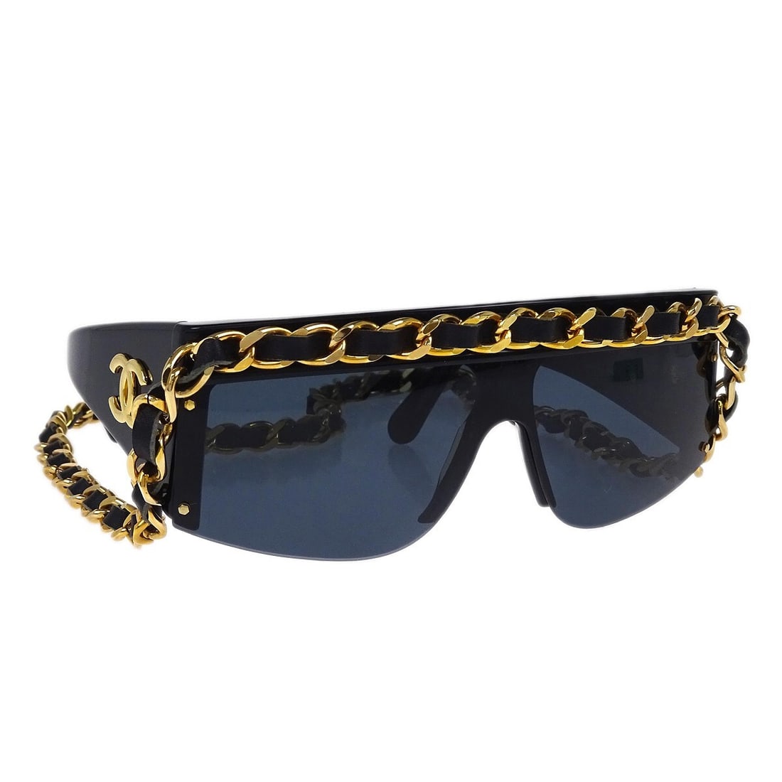 Chanel CC Logos Black Acrylic Sunglasses for Women Italy (1 of 7)
